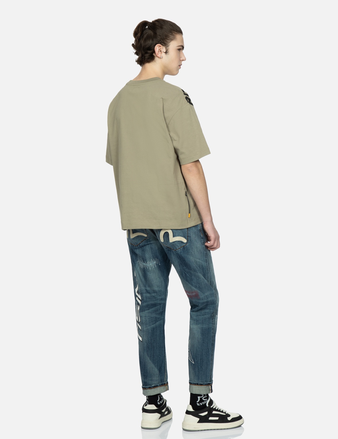MULTI-LOGO AND SEAGULL EMBROIDERY CARROT-FIT JEANS #2017 - 3