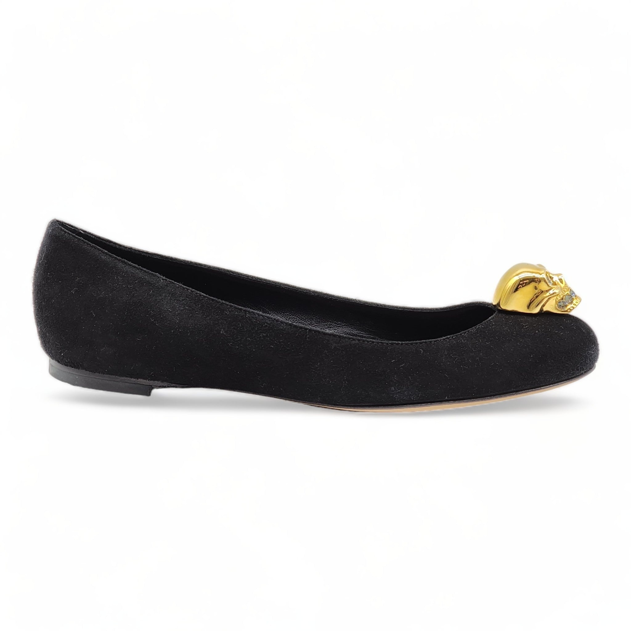 Alexander McQueen Skull Ballerinas Black - Velvet - Black - 35.5 - 3