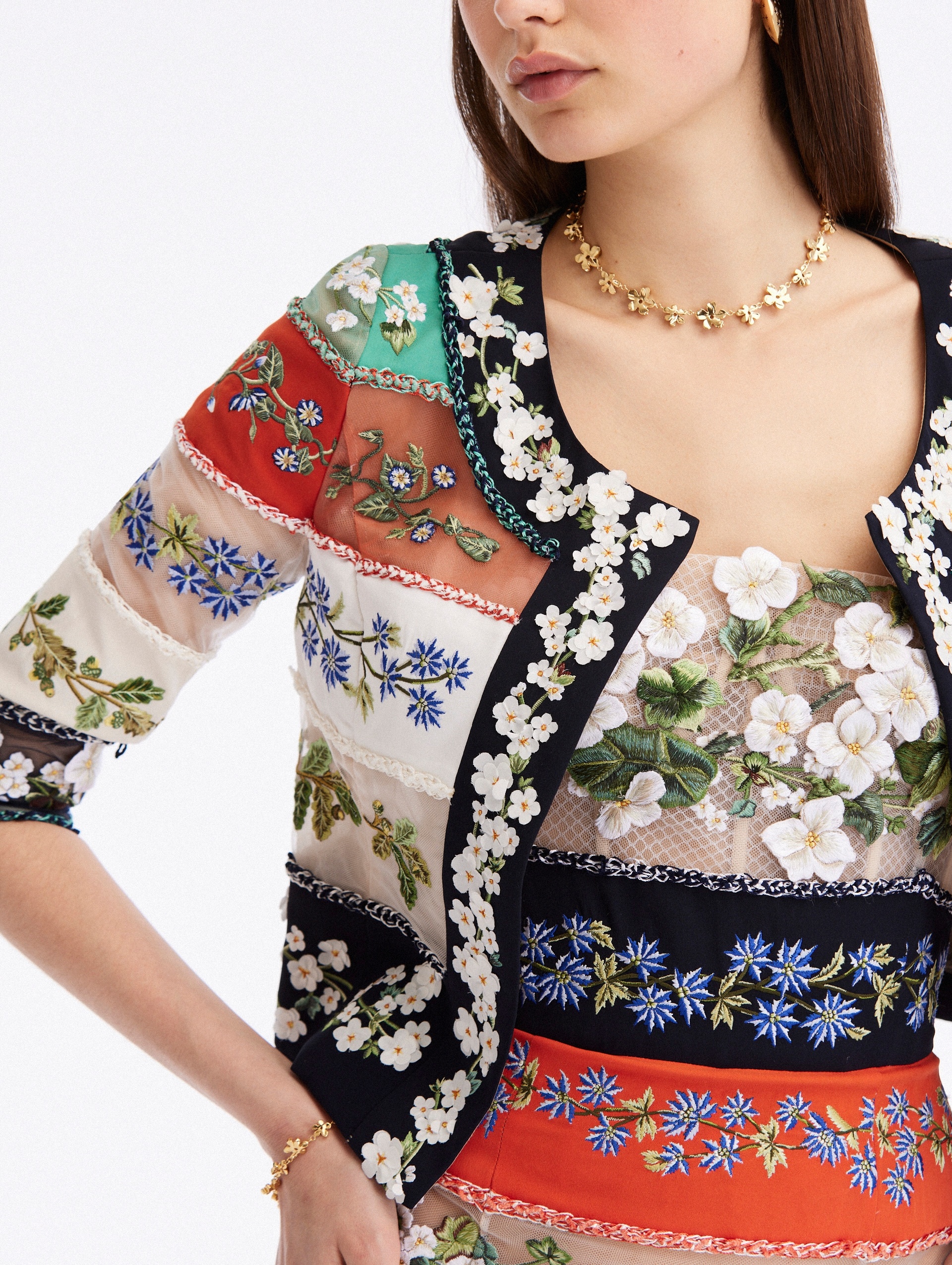 BOTANICAL STRIPE THREADWORK JACKET - 4