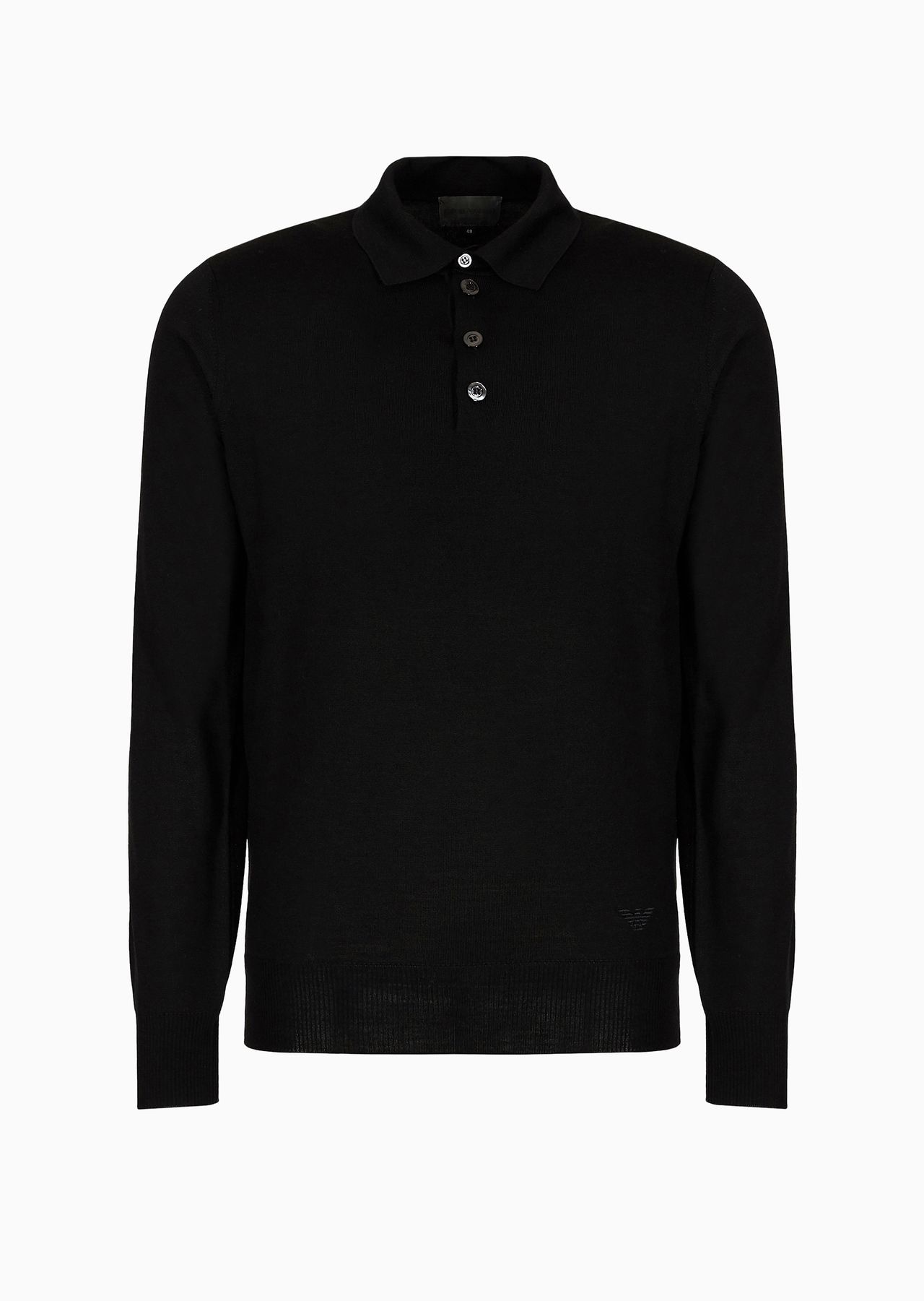 Virgin-wool jumper with polo-shirt collar - 1