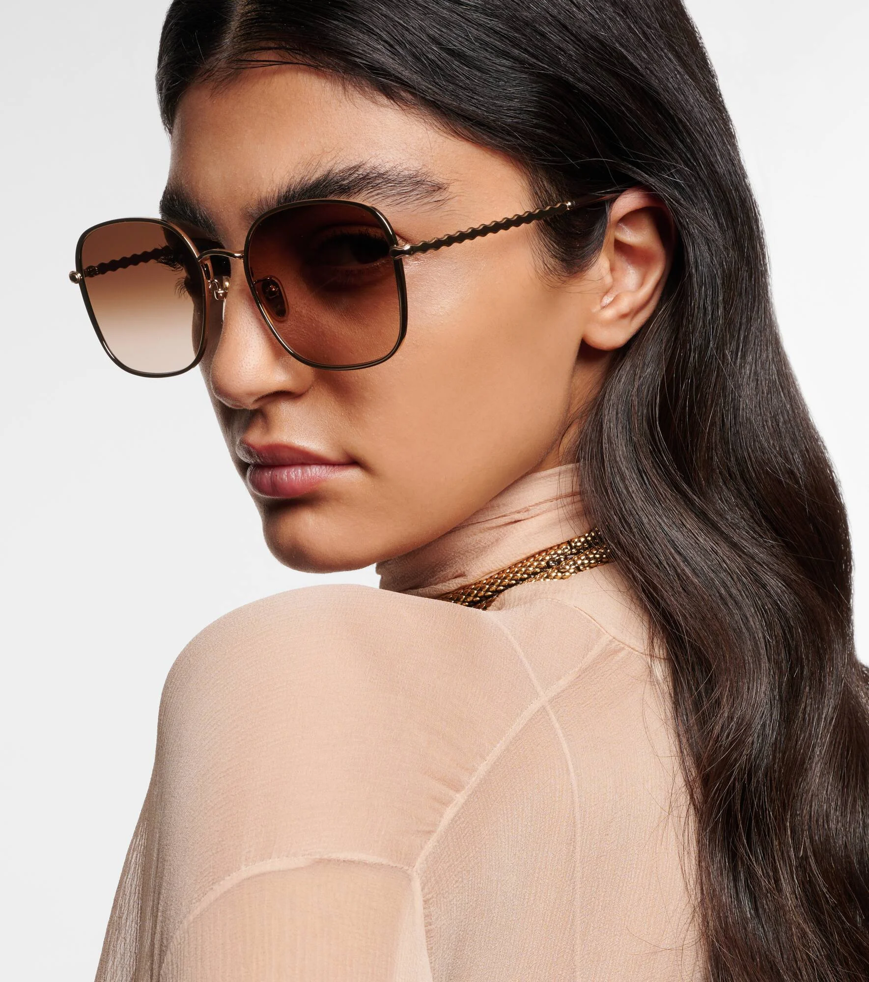 Chloe Scalloped sunglasses Chloe Sunglasses SCALLOP LINE CH0184S 002 main image 2