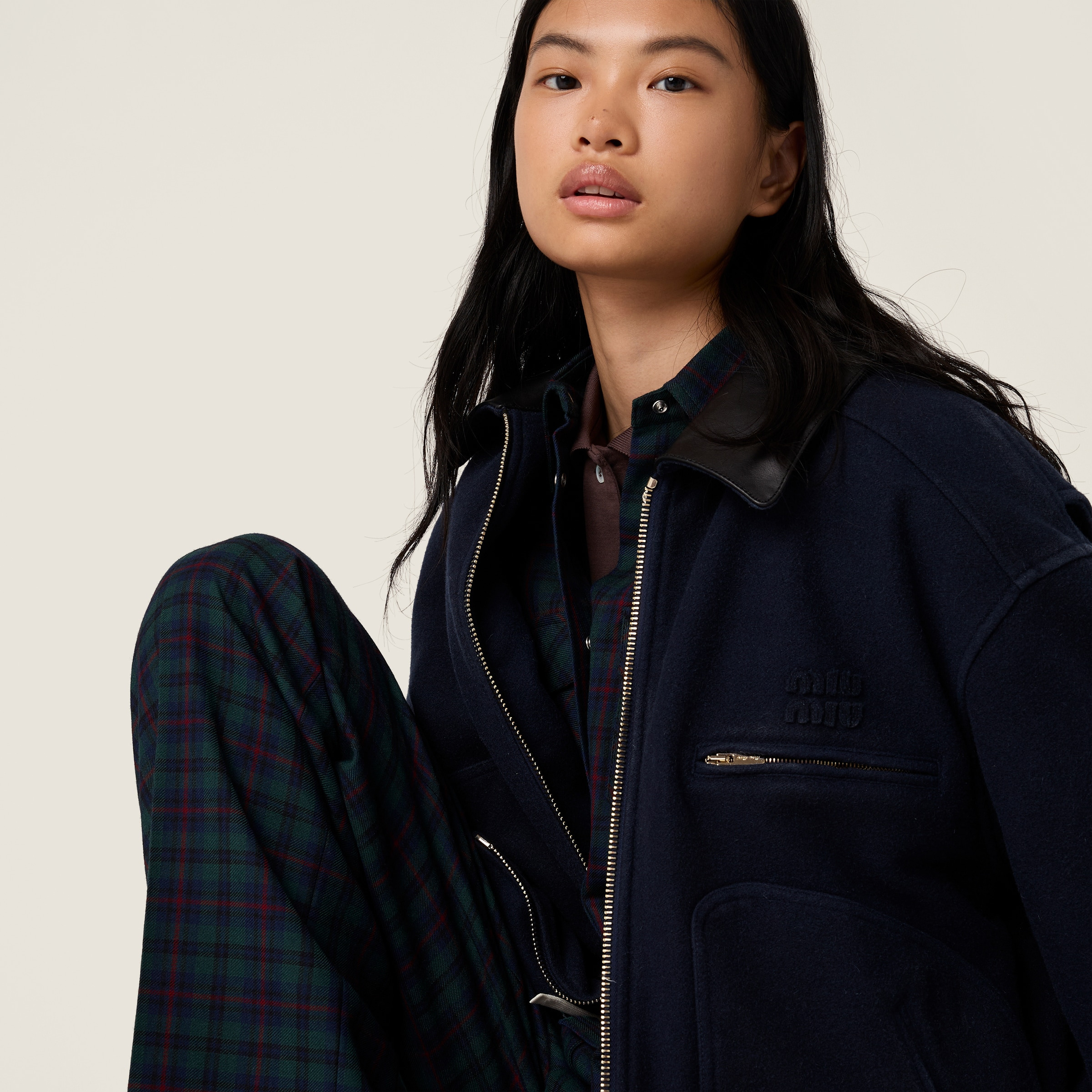 Washed wool cloth blouson jacket - 4