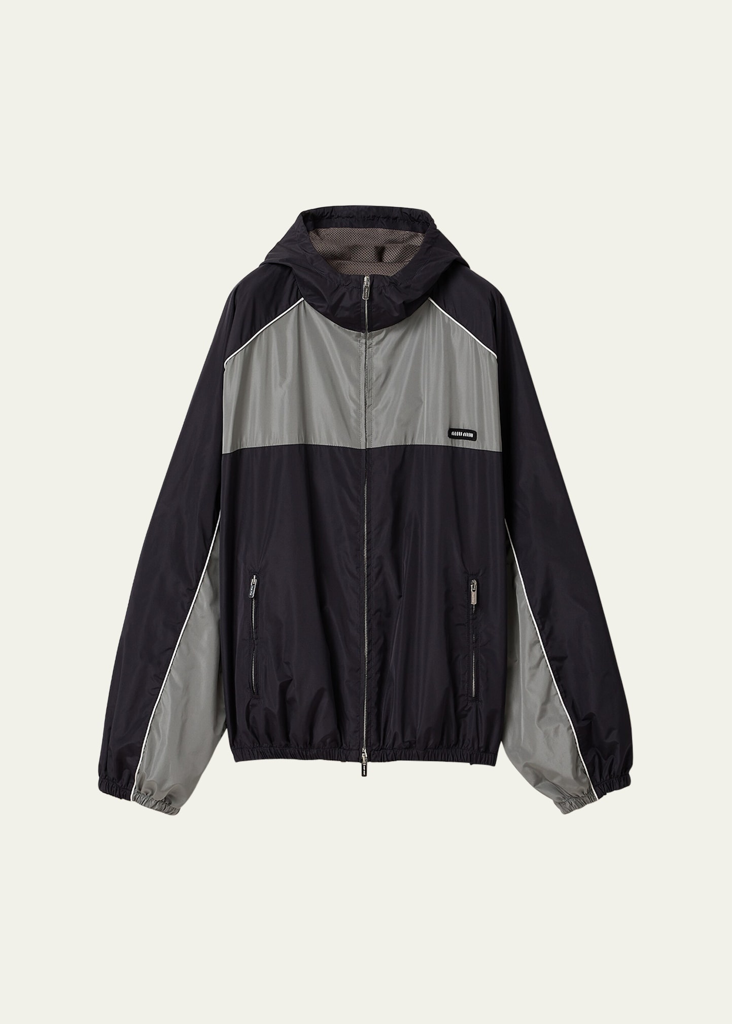 Long Sleeve Bomber Jacket With Hoodie - 1