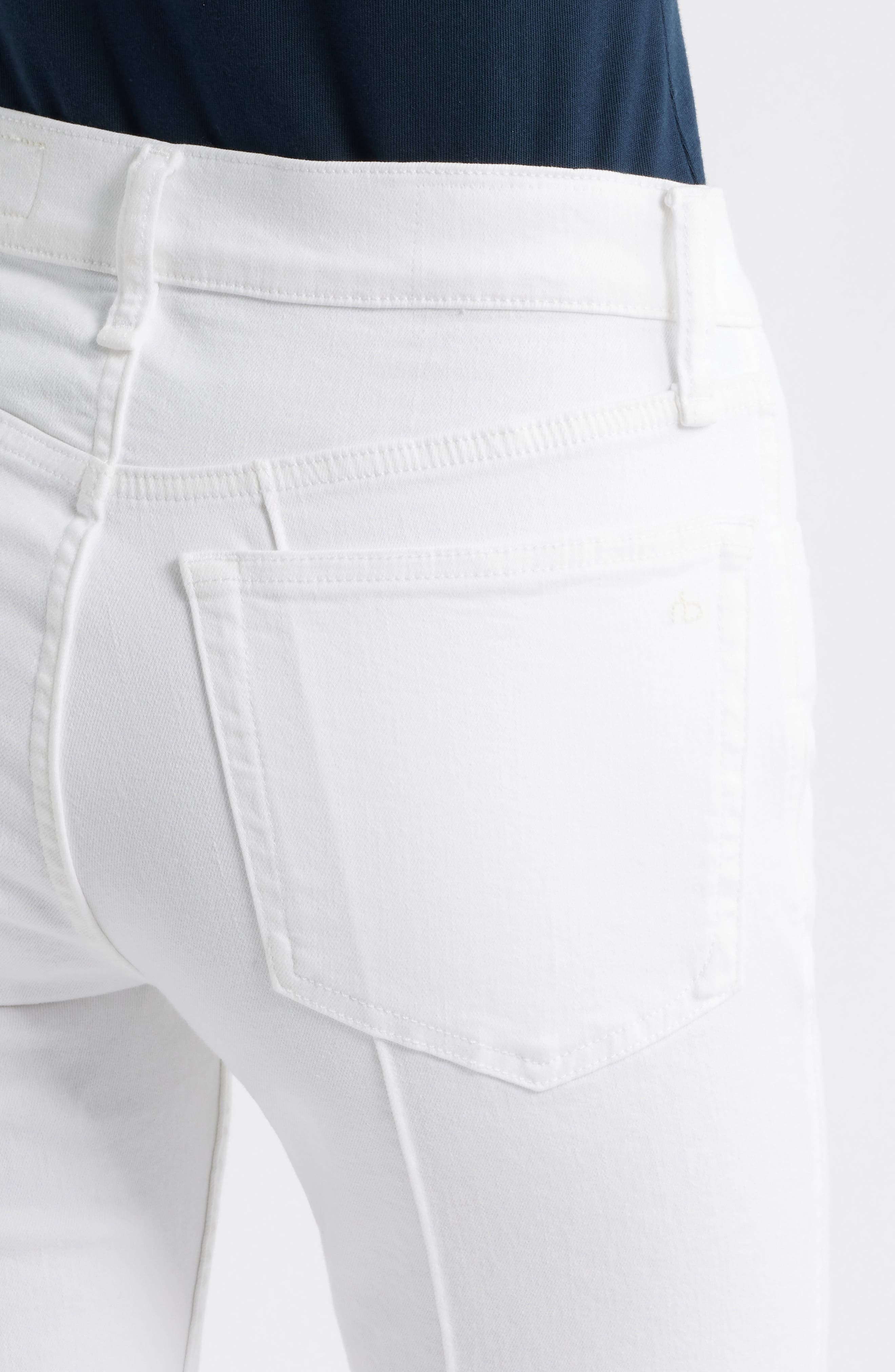 rag & bone Flexi Kit Mid Rise Capri Jeans in White at Nordstrom - 4