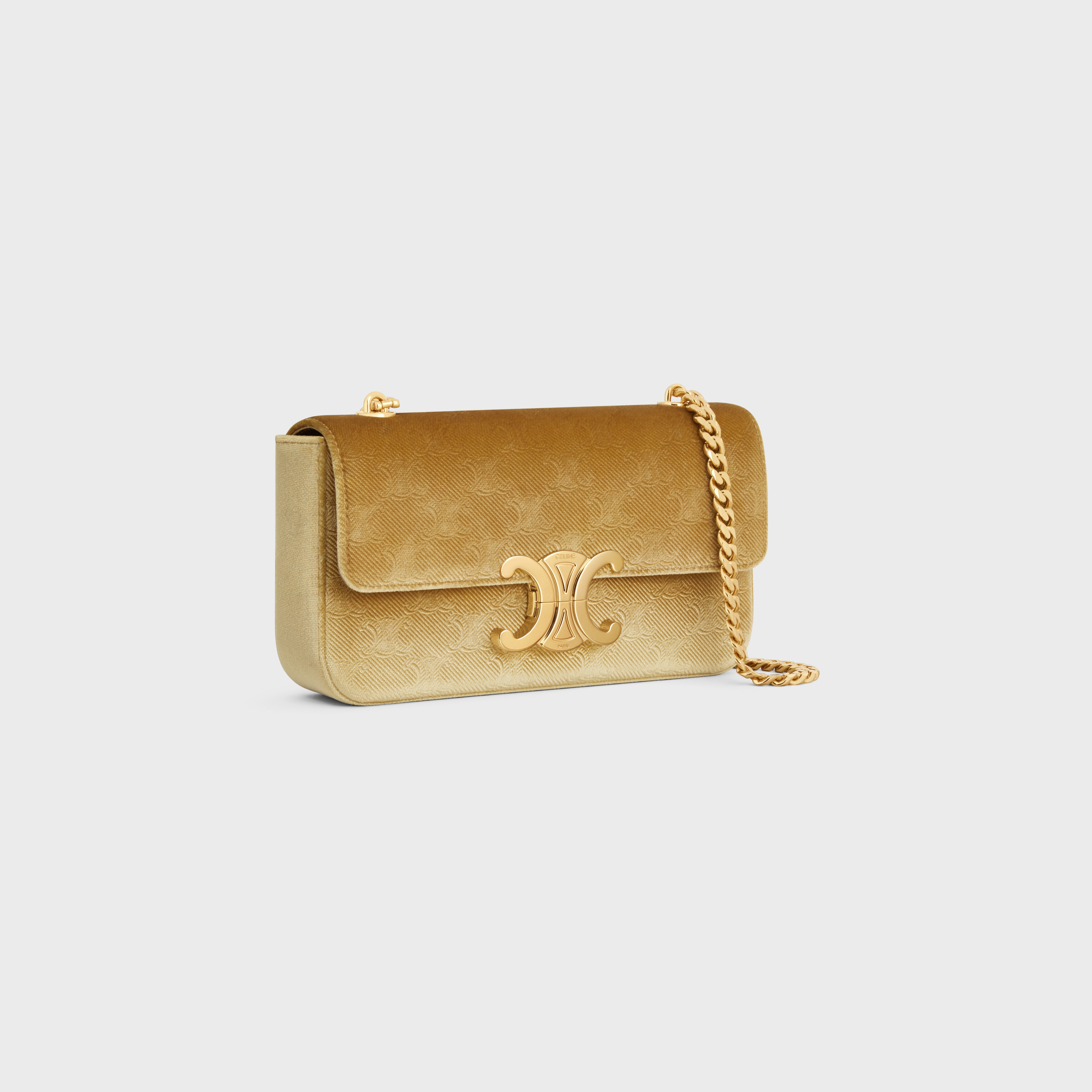 CHAIN SHOULDER BAG CLAUDE in VELVET WITH TRIOMPHE ALL-OVER - 2