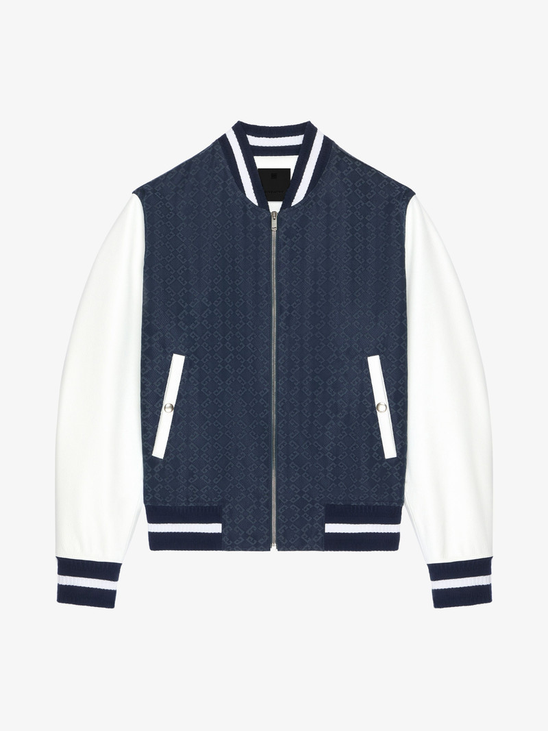 VARSITY JACKET IN DENIM MONOGRAM 72 AND LEATHER 1