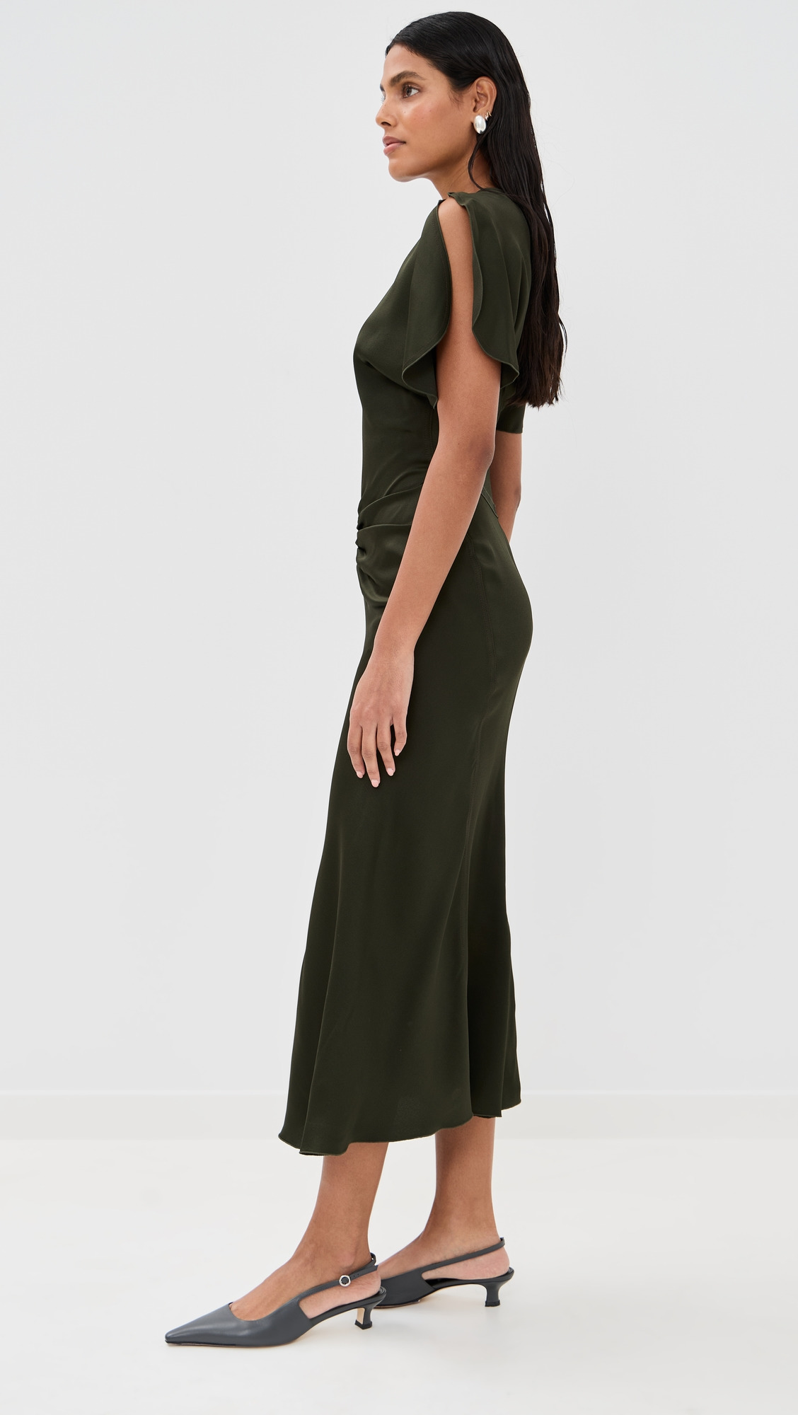 Gathered Waist Midi Dress - 3