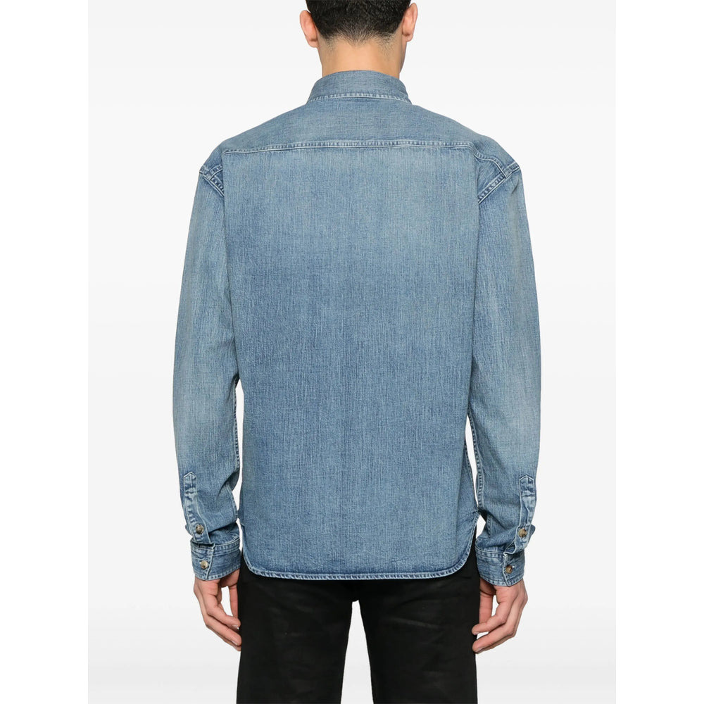 Saint Laurent Blue Shirts Men - 2