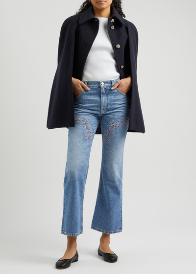 Chloé Cut-out embroidered bootcut jeans outlook