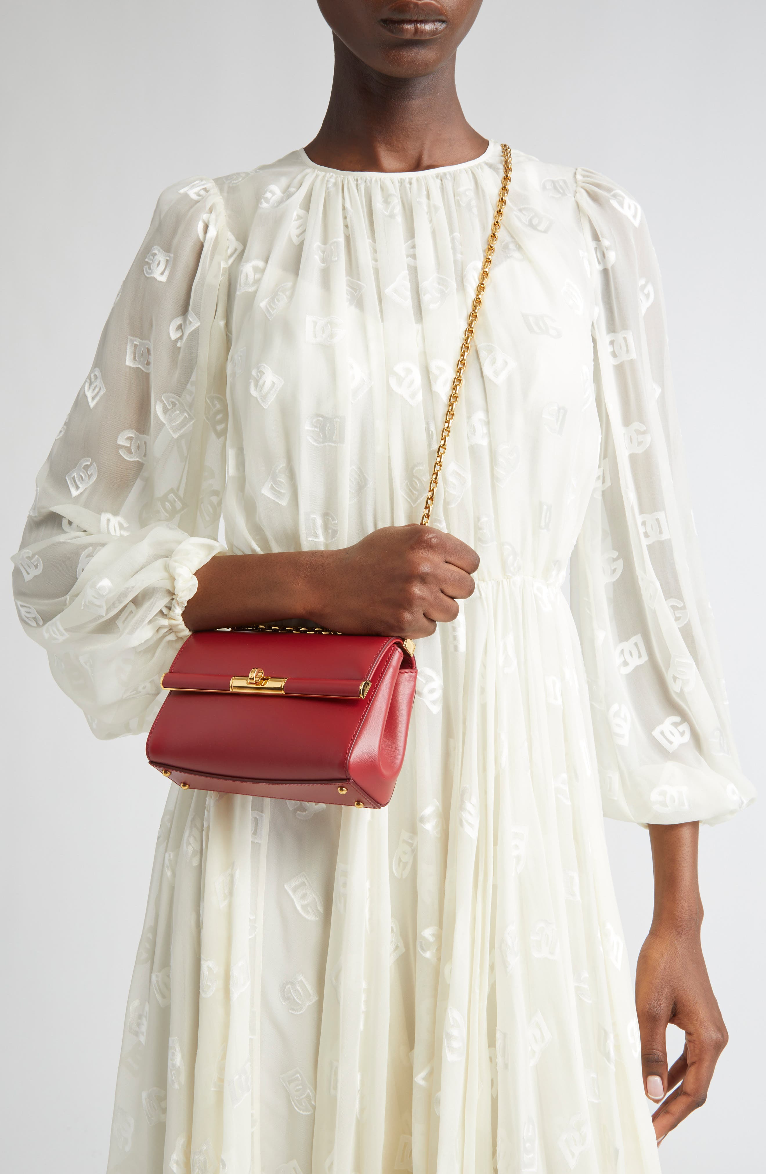 Dolce&Gabbana Marlene Chain Strap Shoulder Bag in Tono Rosso Scuro at Nordstrom - 2