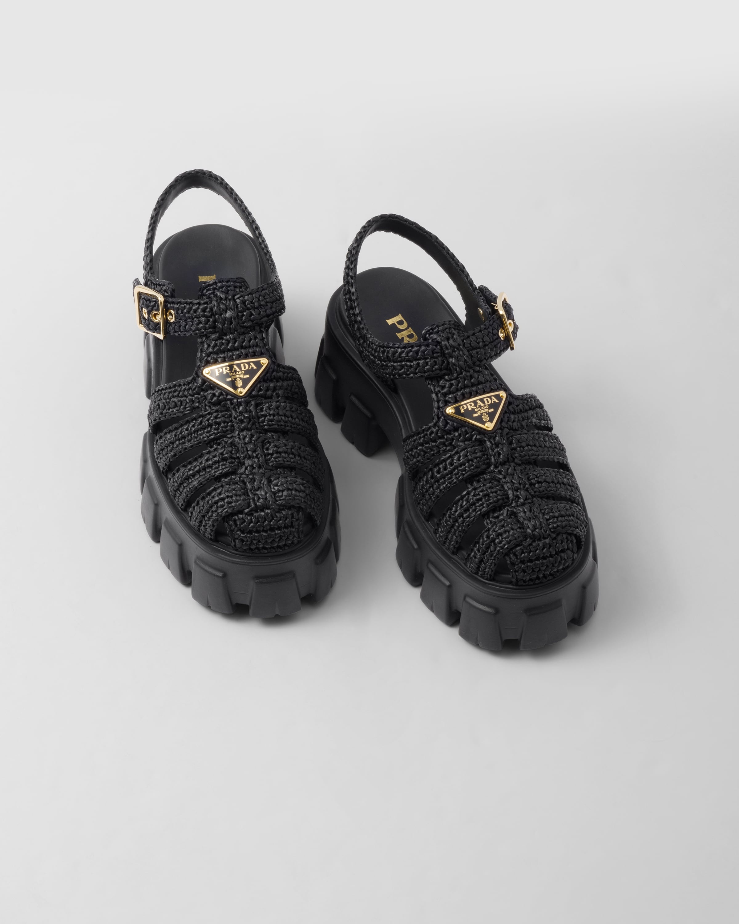 ★PRADA★Monolith crochet cage sandals★ Prada Monolith Crochet Cage Sandals | Saks Fifth Avenue