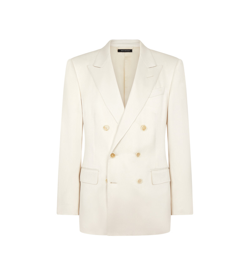 PURE SILK PEACHED GABARDINE JACKET 1
