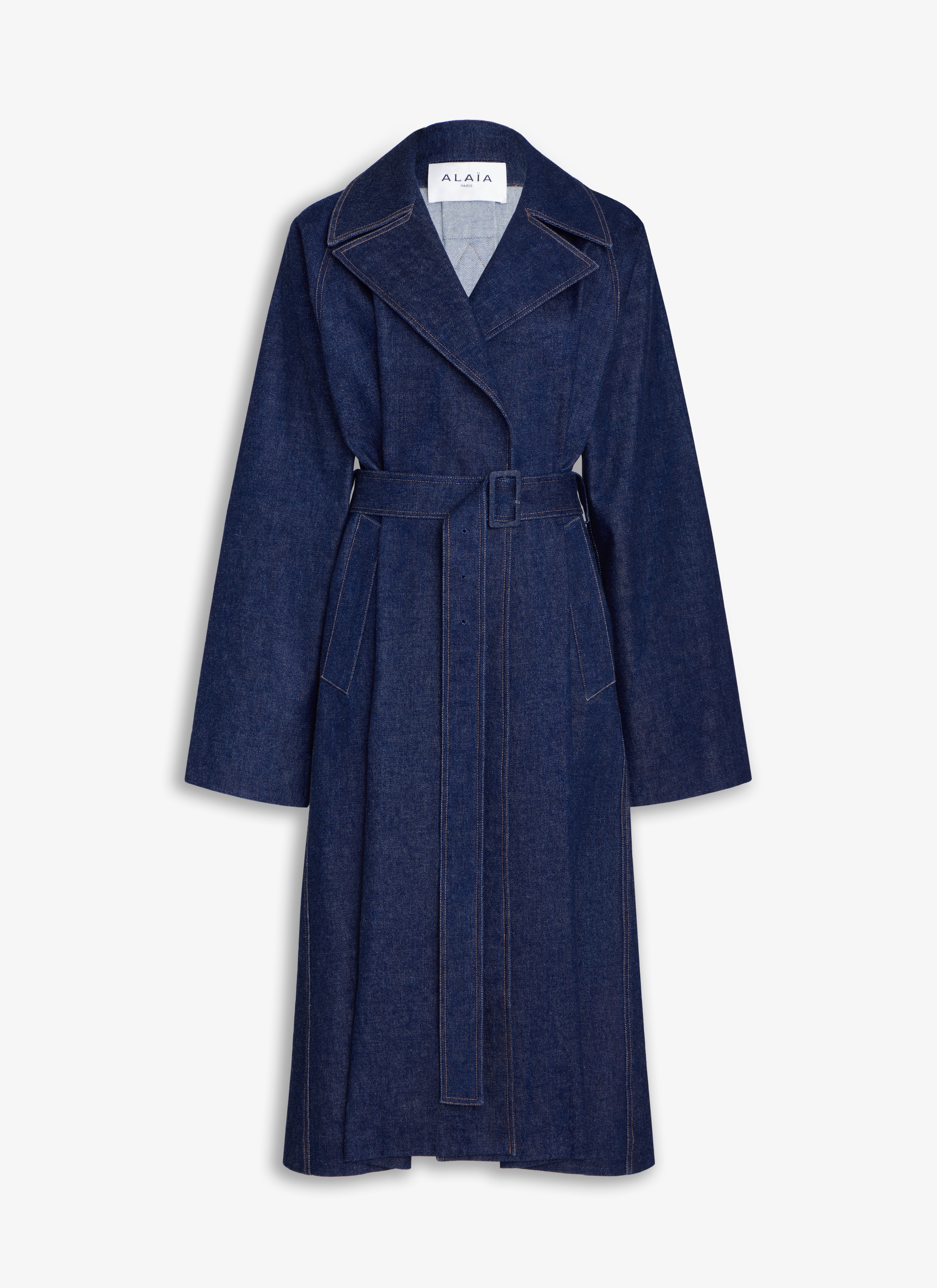 Alaïa DENIM BELTED TRENCH | REVERSIBLE