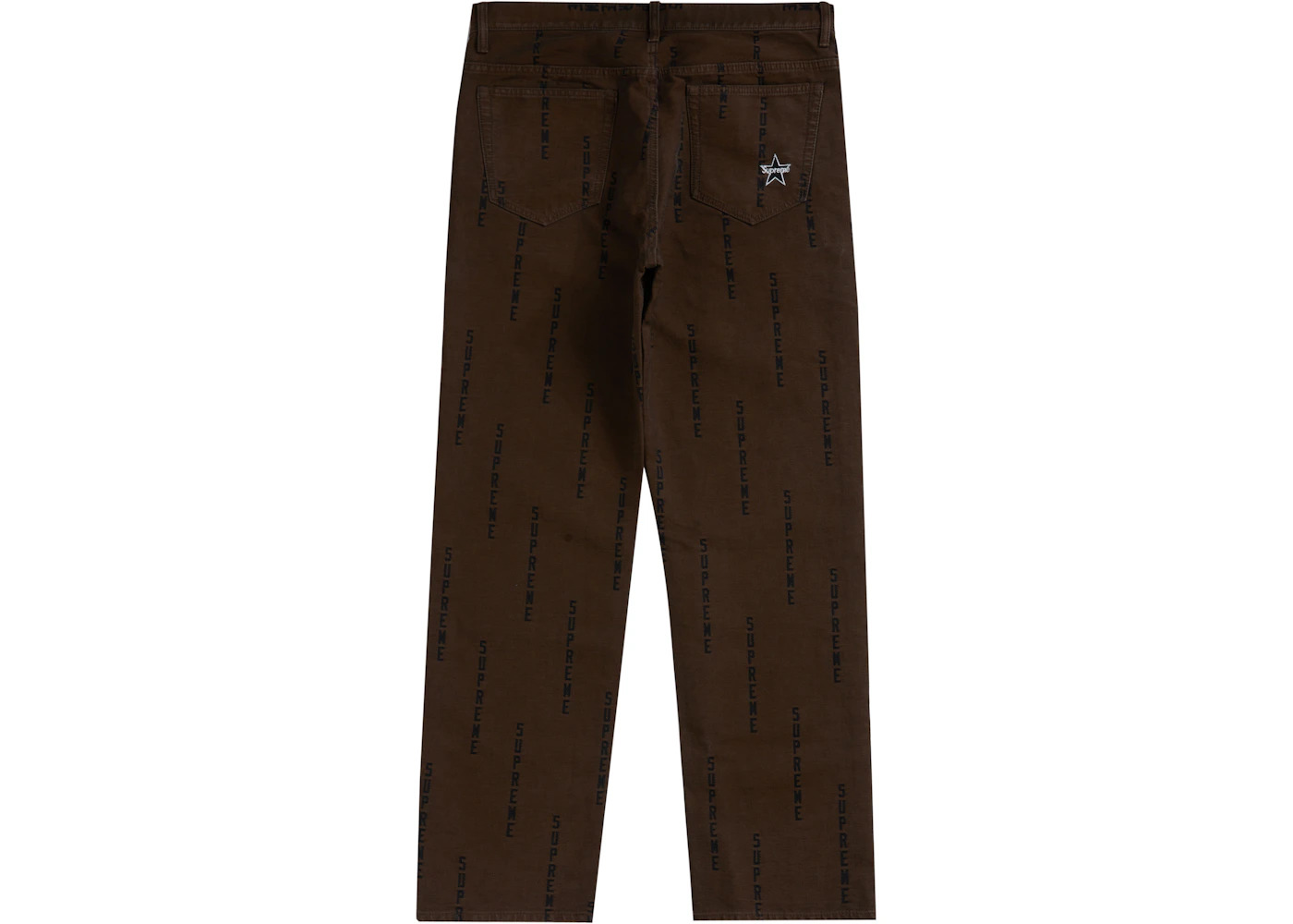 Supreme Logo Stripe Jacquard Regular Jean Brown - 2
