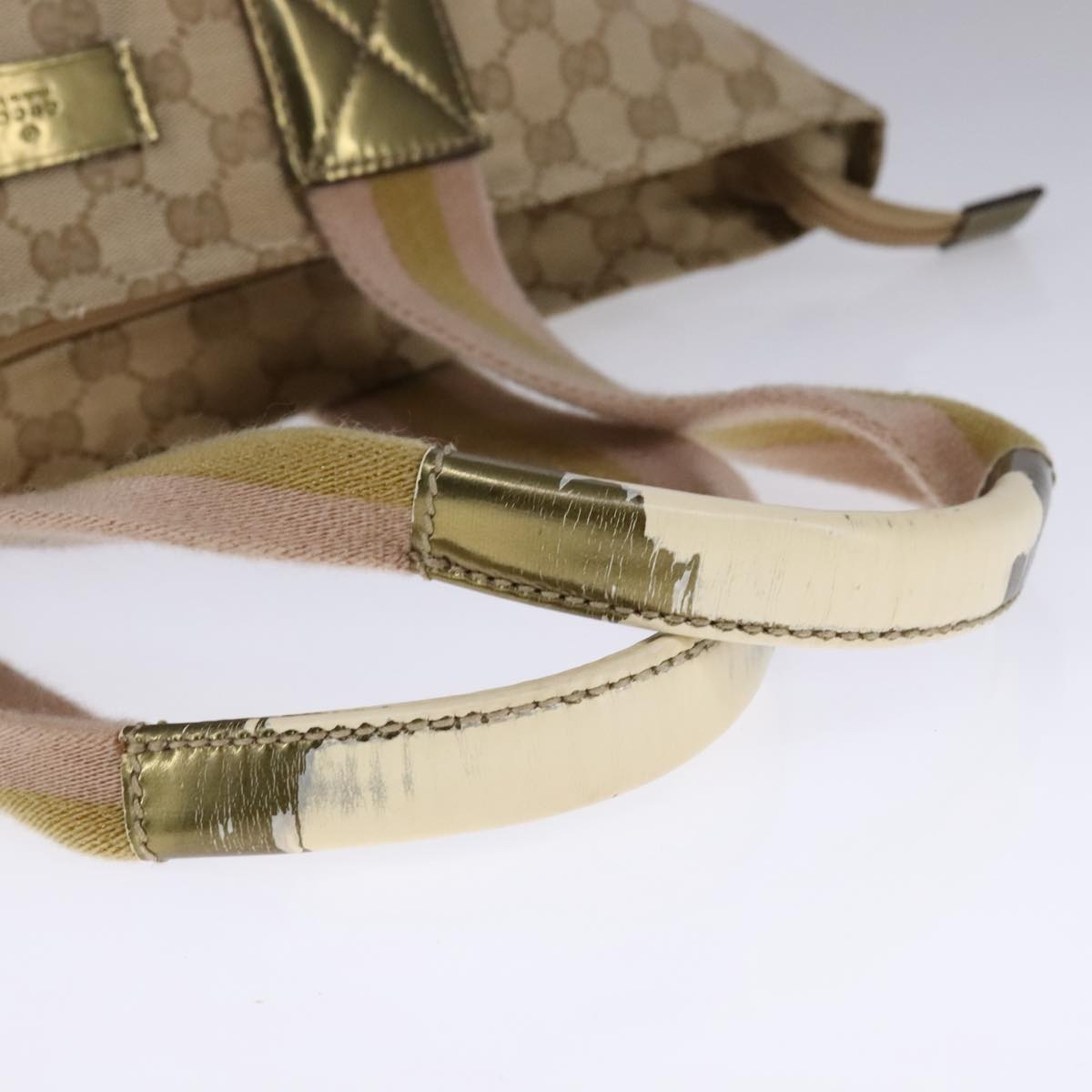 GUCCI GG Canvas Sherry Line Tote Bag Beige Gold Pink - 7