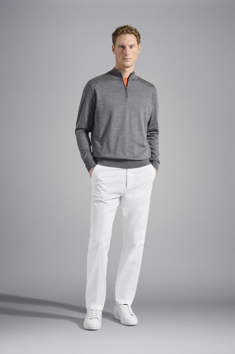 Paul & Shark WINTER SUMMER MERINO WOOL EXTRA-FINE HALF ZIP SWEATER outlook