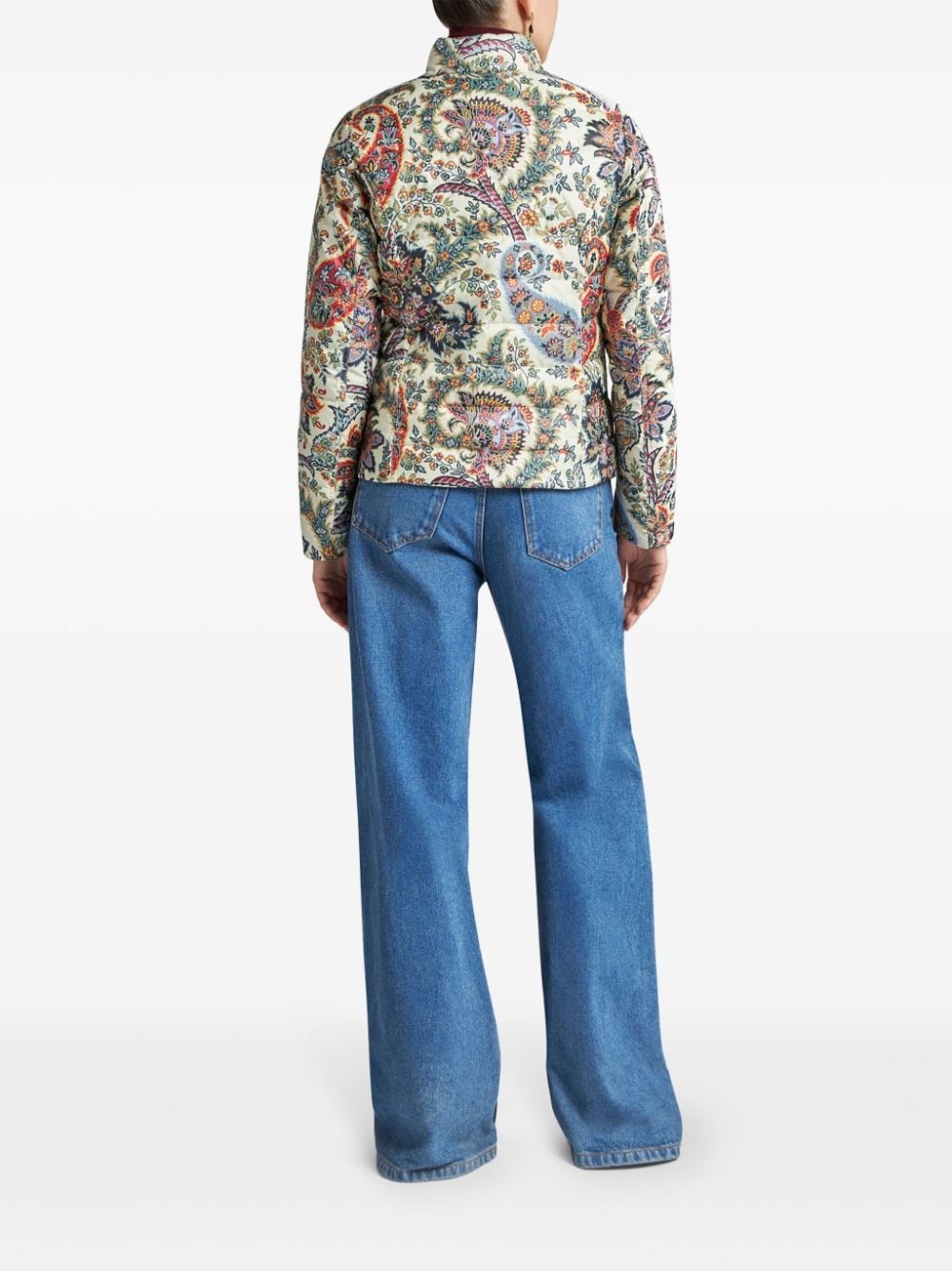 paisley-print down puffer jacket - 3