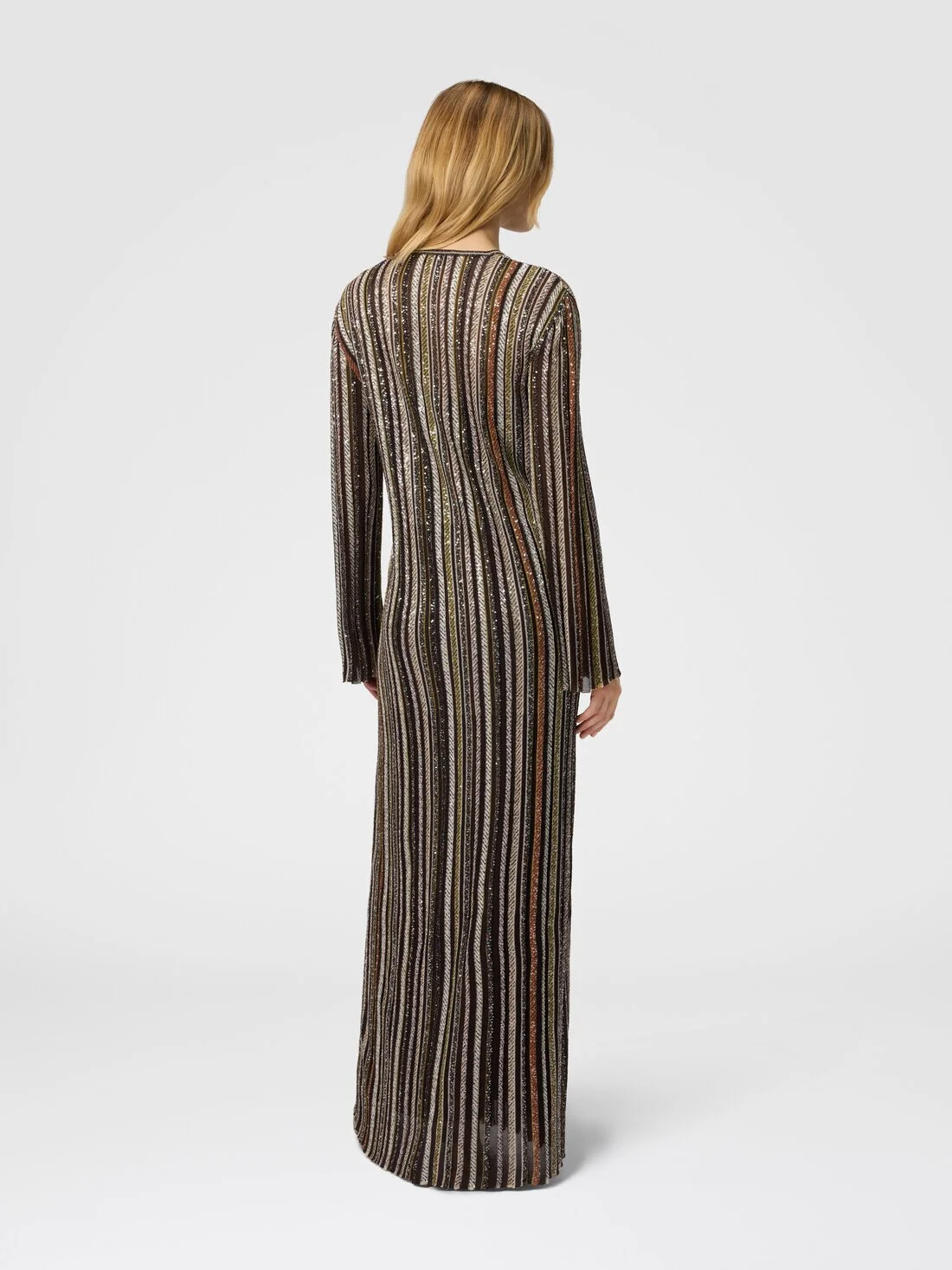 chinese dress ladies Summer Knit Colorful Herringbone Print Open Beck Maxi Dress – novodiva main image 0
