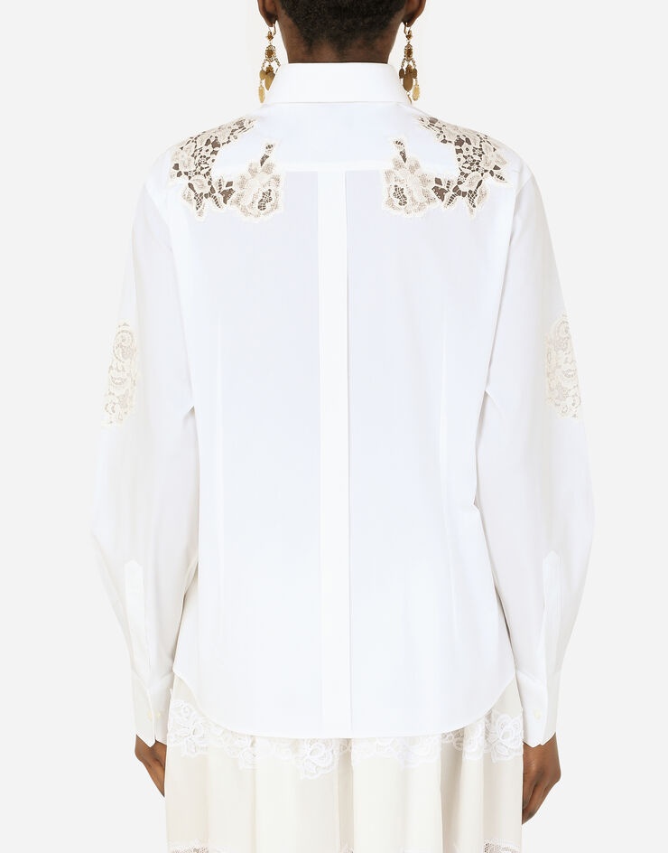 Poplin shirt with lace openwork - 2