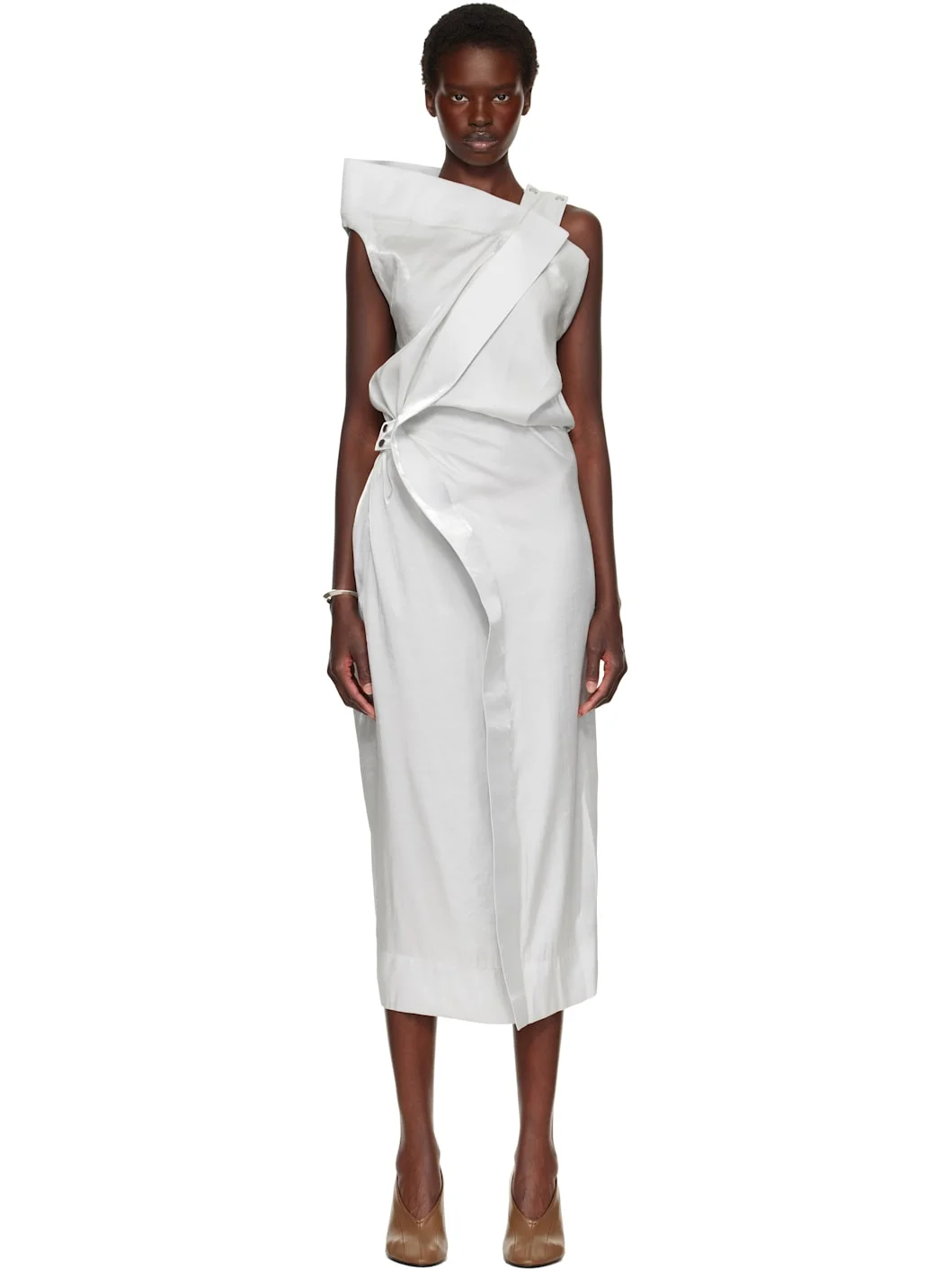 mercury grey dress ISSEY MIYAKE SSENSE Exclusive Gray Midi - 262809F055014 Strapless