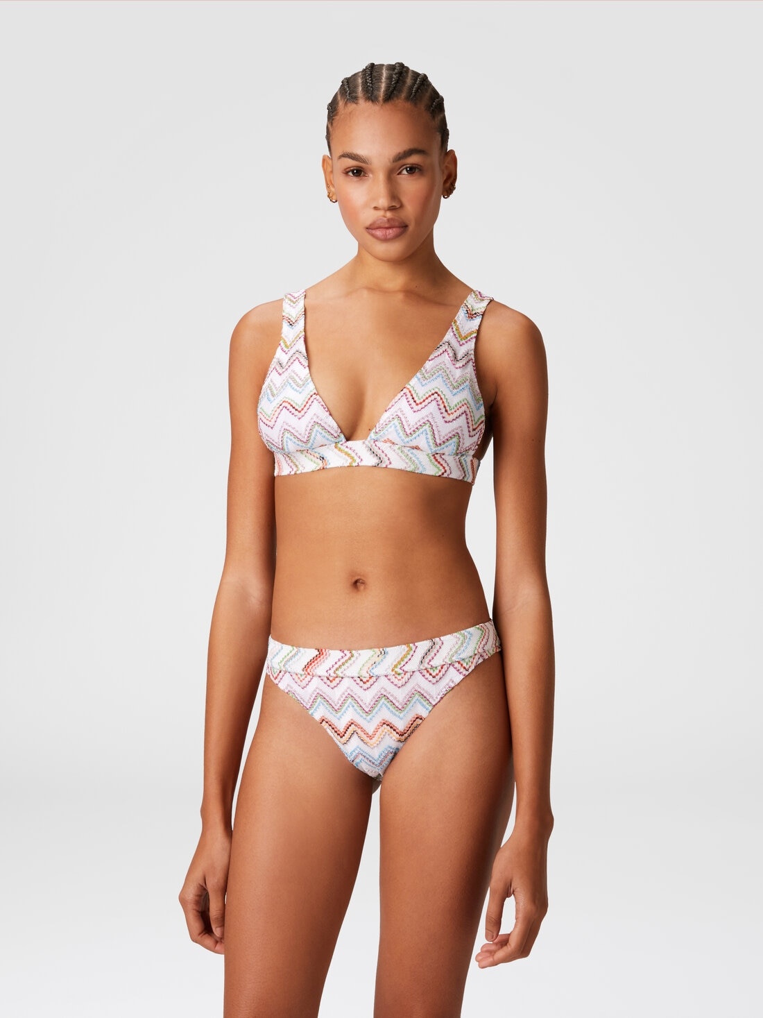 3D lamé zigzag bikini - 2
