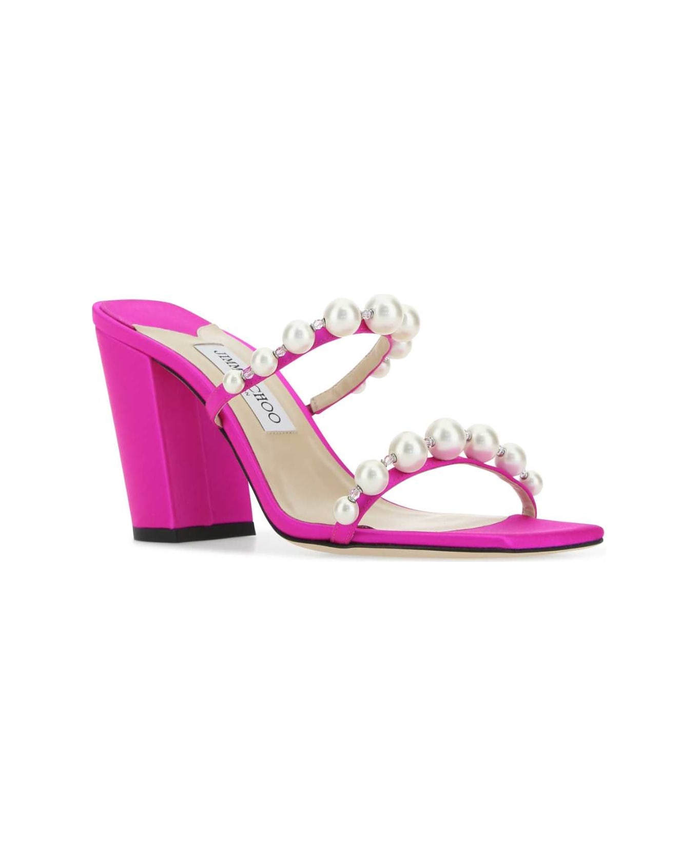 Fuchsia Satin Amara 85 Mules - 2