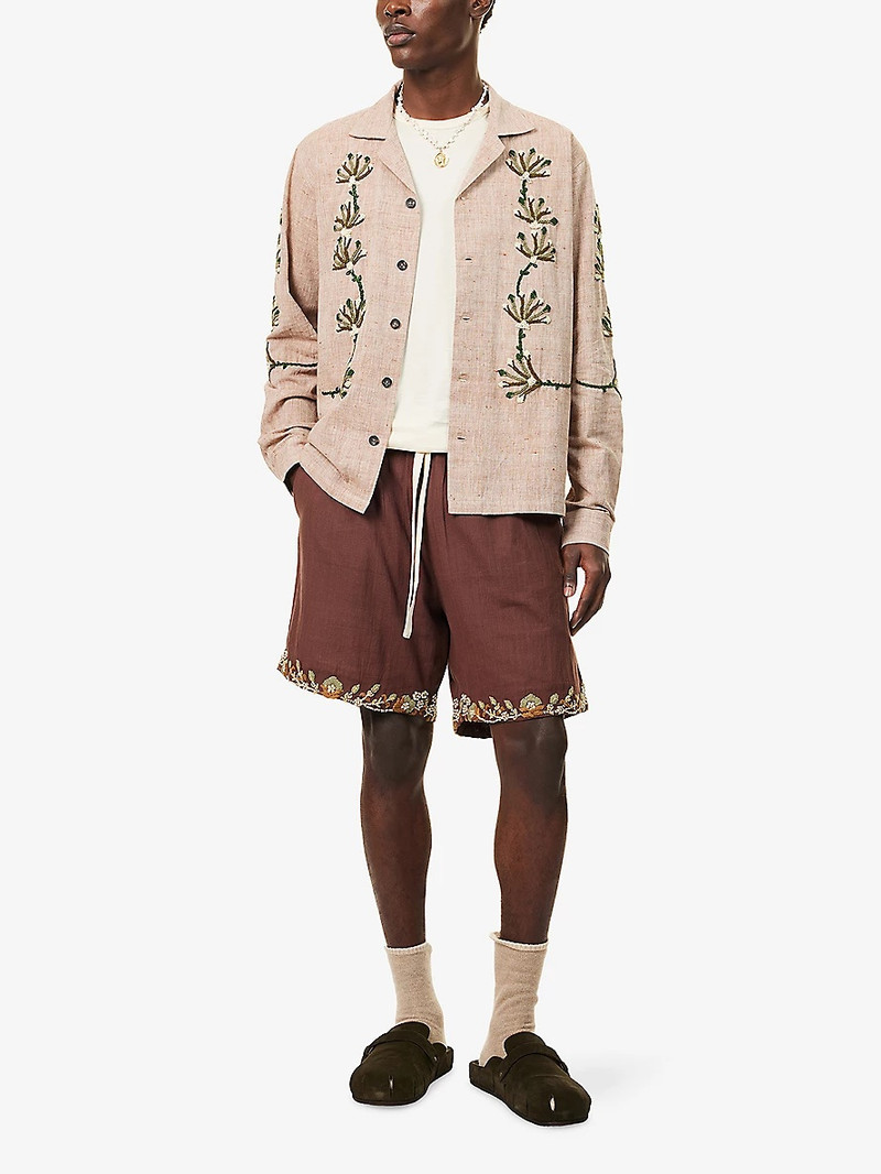 KARTIK RESEARCH Floral Embroidered Cotton Shorts outlook