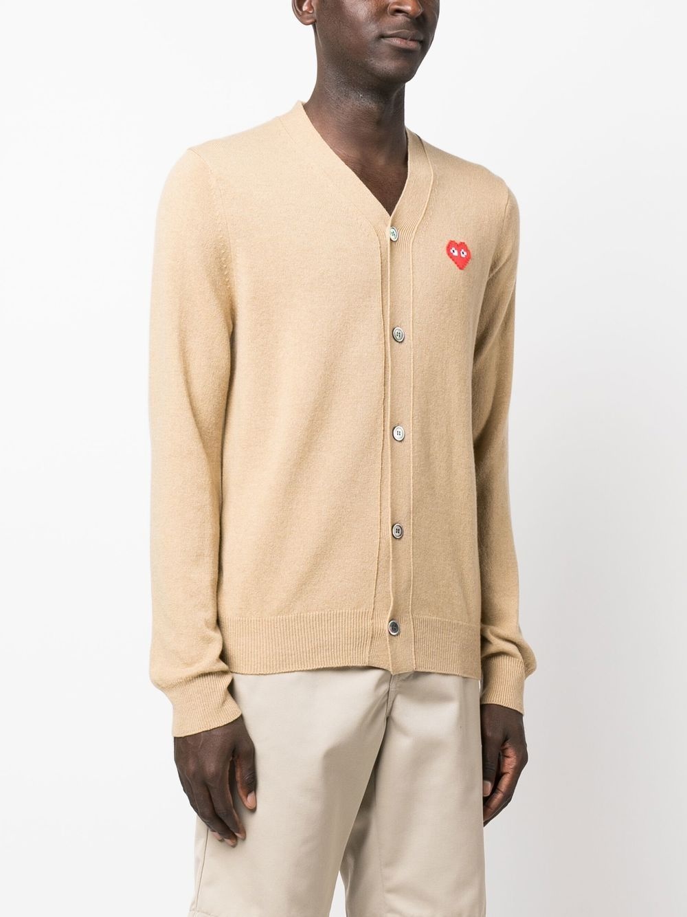 logo-embroidered cardigan - 3