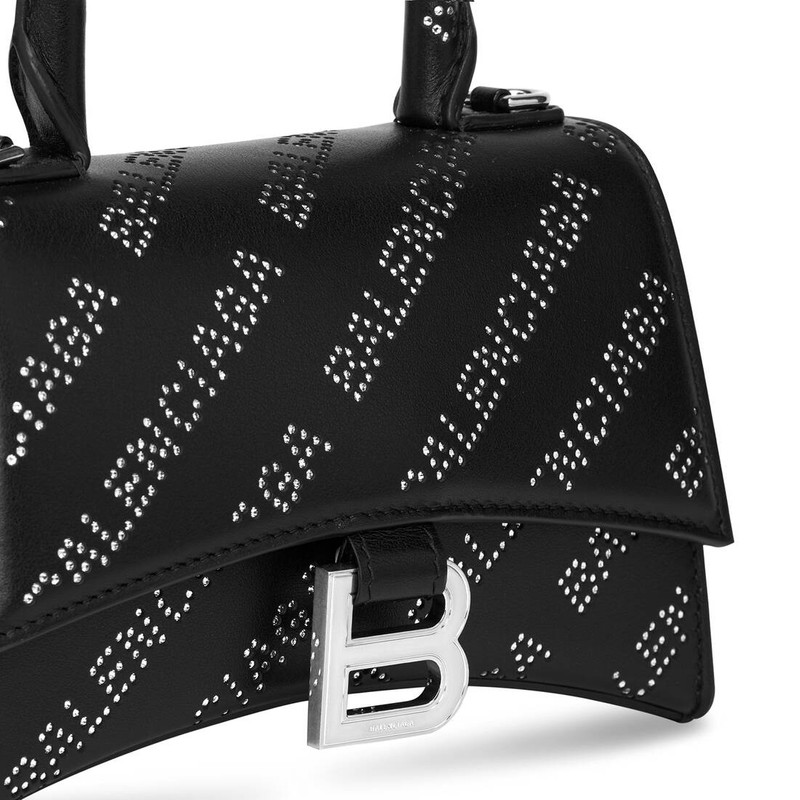 Women's Hourglass Xs Handbag With Rhinestones in Black 7