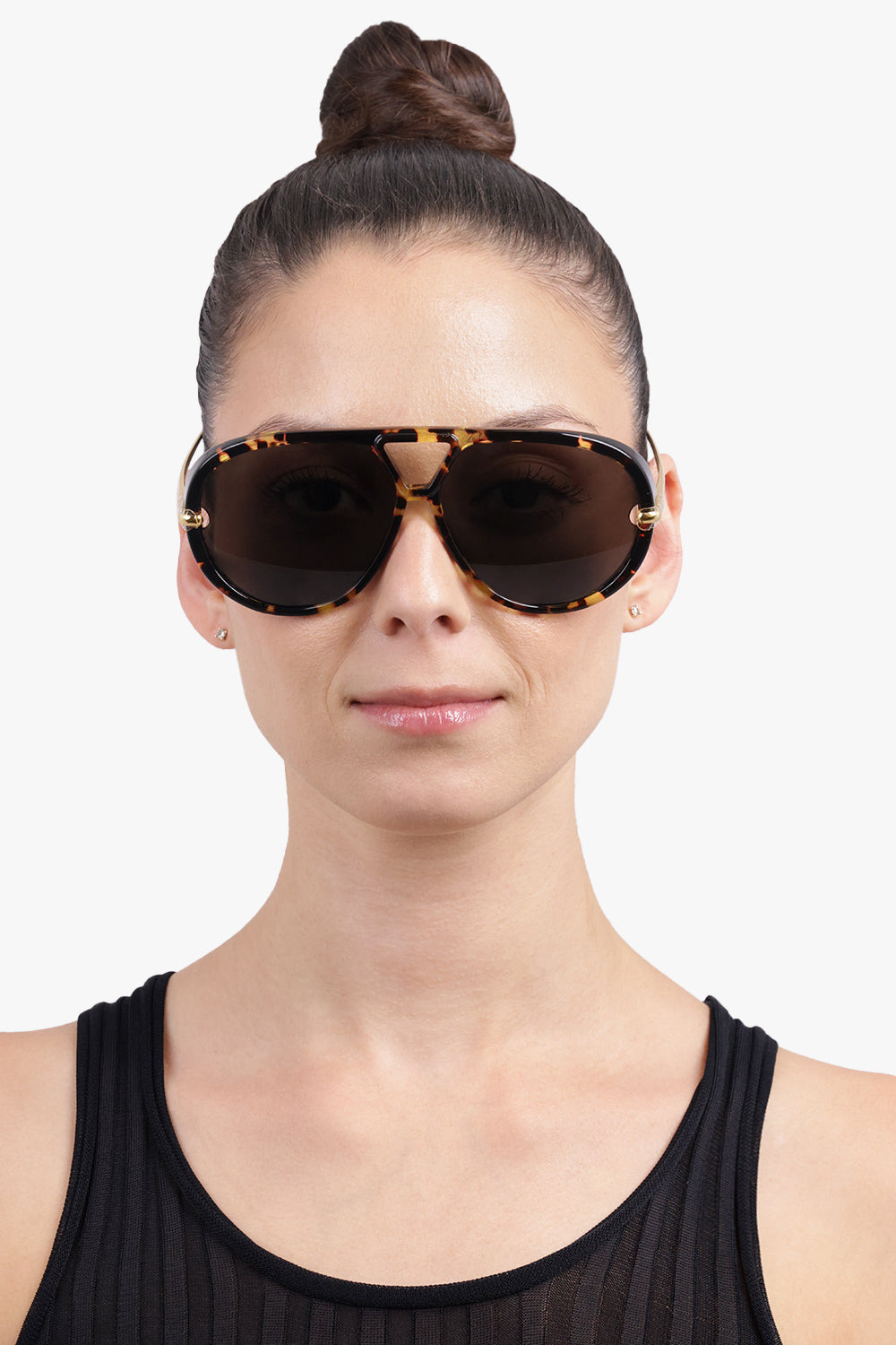 BV1273S ROUND AVIATOR SUNGLASSES | BLACK/GOLD - 4