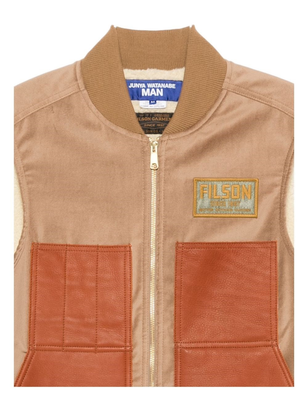Leather panels vest - 3