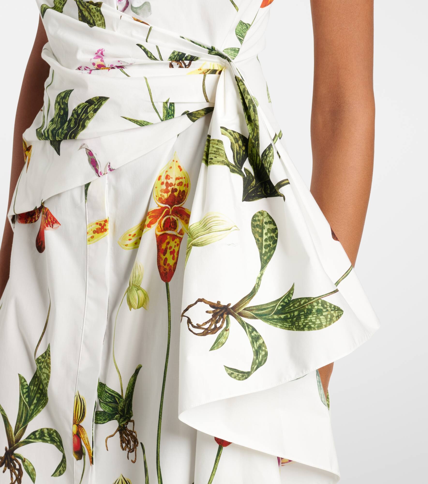 Orchid gathered poplin midi dress - 5
