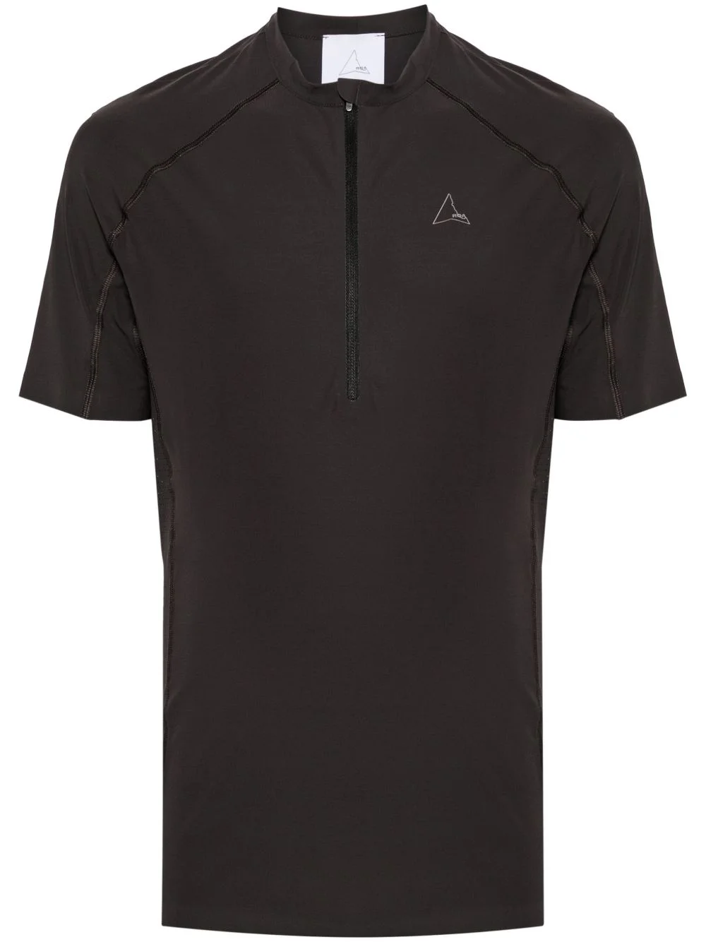 LOGO-PRINT ZIP-UP T-SHIRT - 1