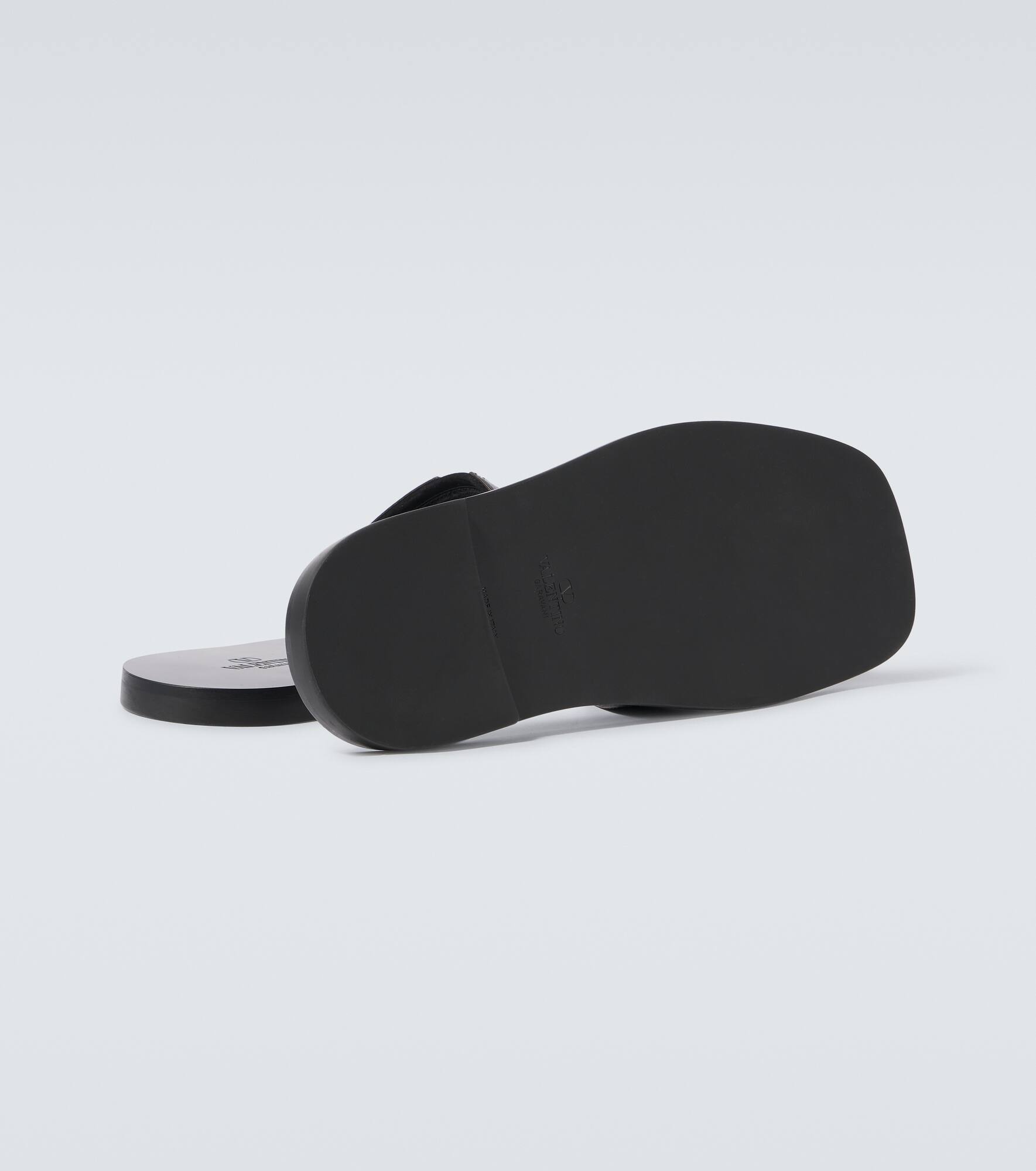 Viva Superstar leather and suede slides - 7