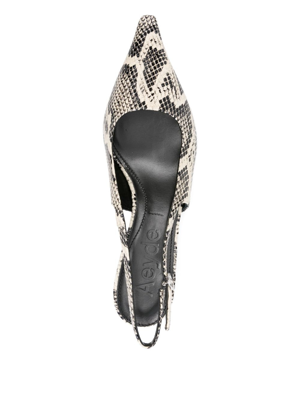 40mm snakeskin slingback pumps - 4