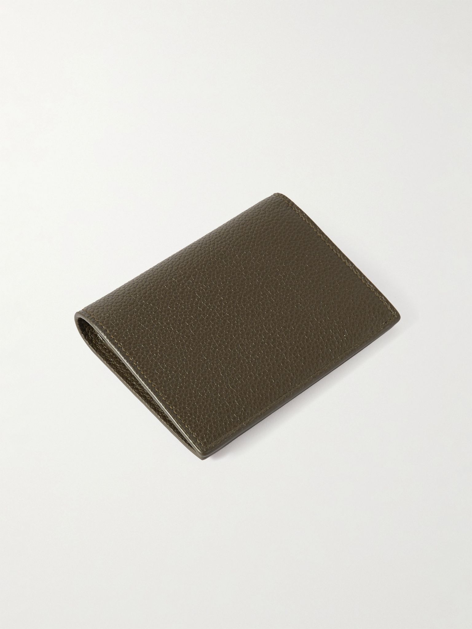 Logo-Appliquéd Full-Grain Leather Billfold Wallet Dark green - 2