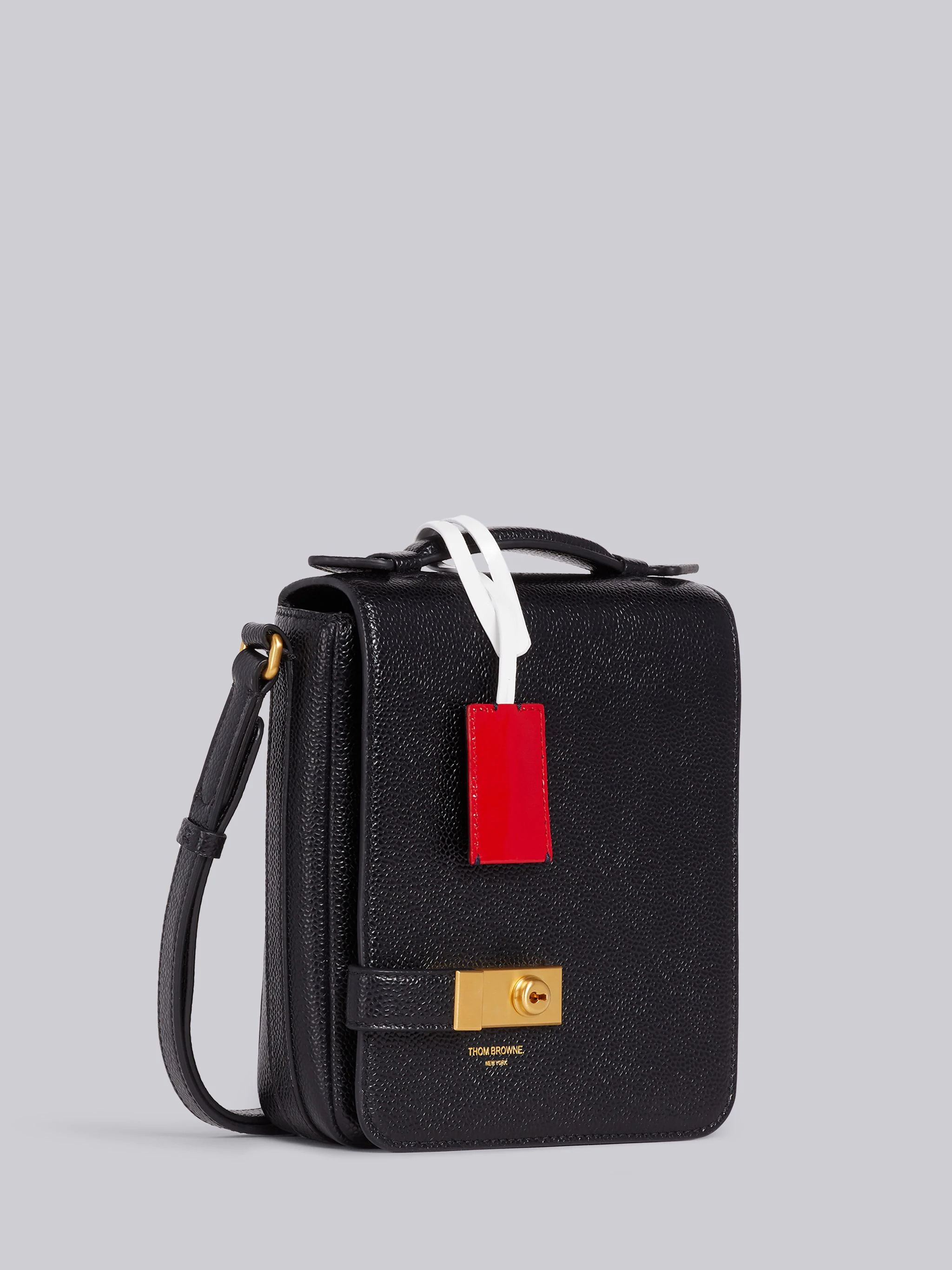 Black Pebbled Small Flap Bag - 3