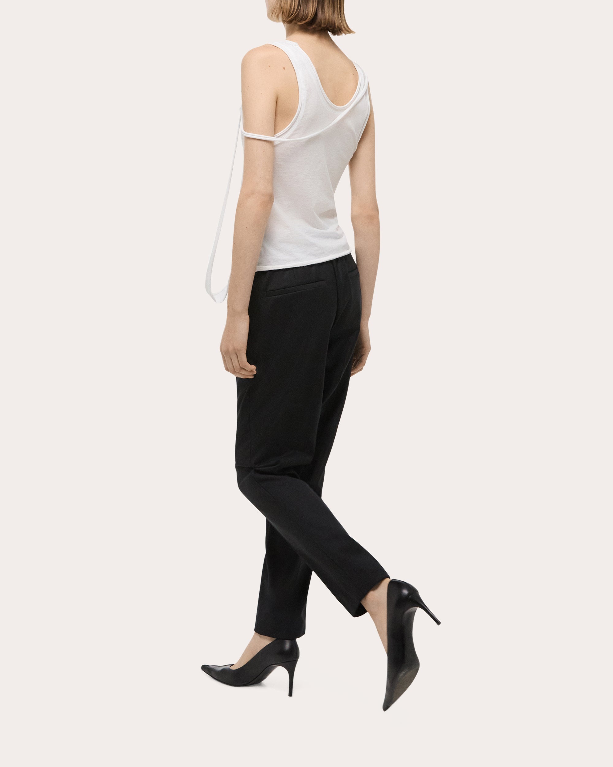 Wool Twill Tapered Pull-On Trousers - 3