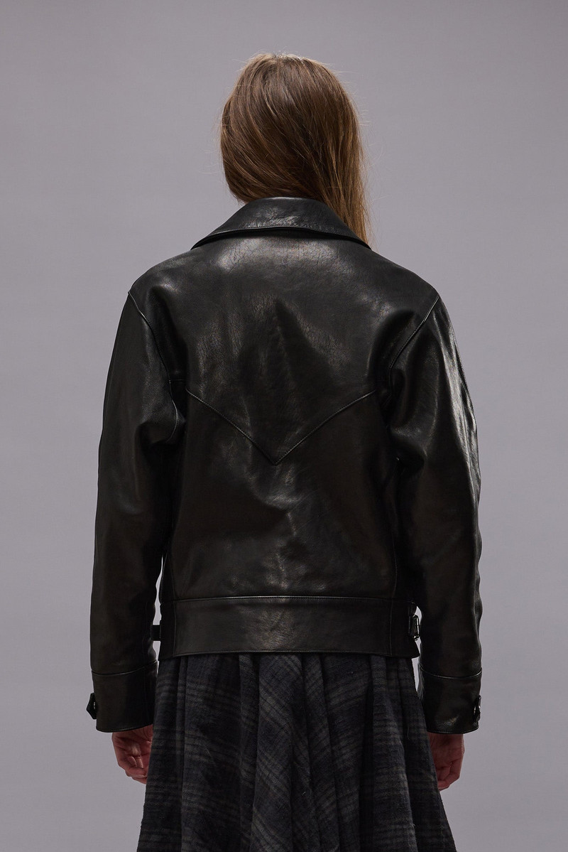 ASYMMETRICAL SNAP JACKET - BLACK -R13 6