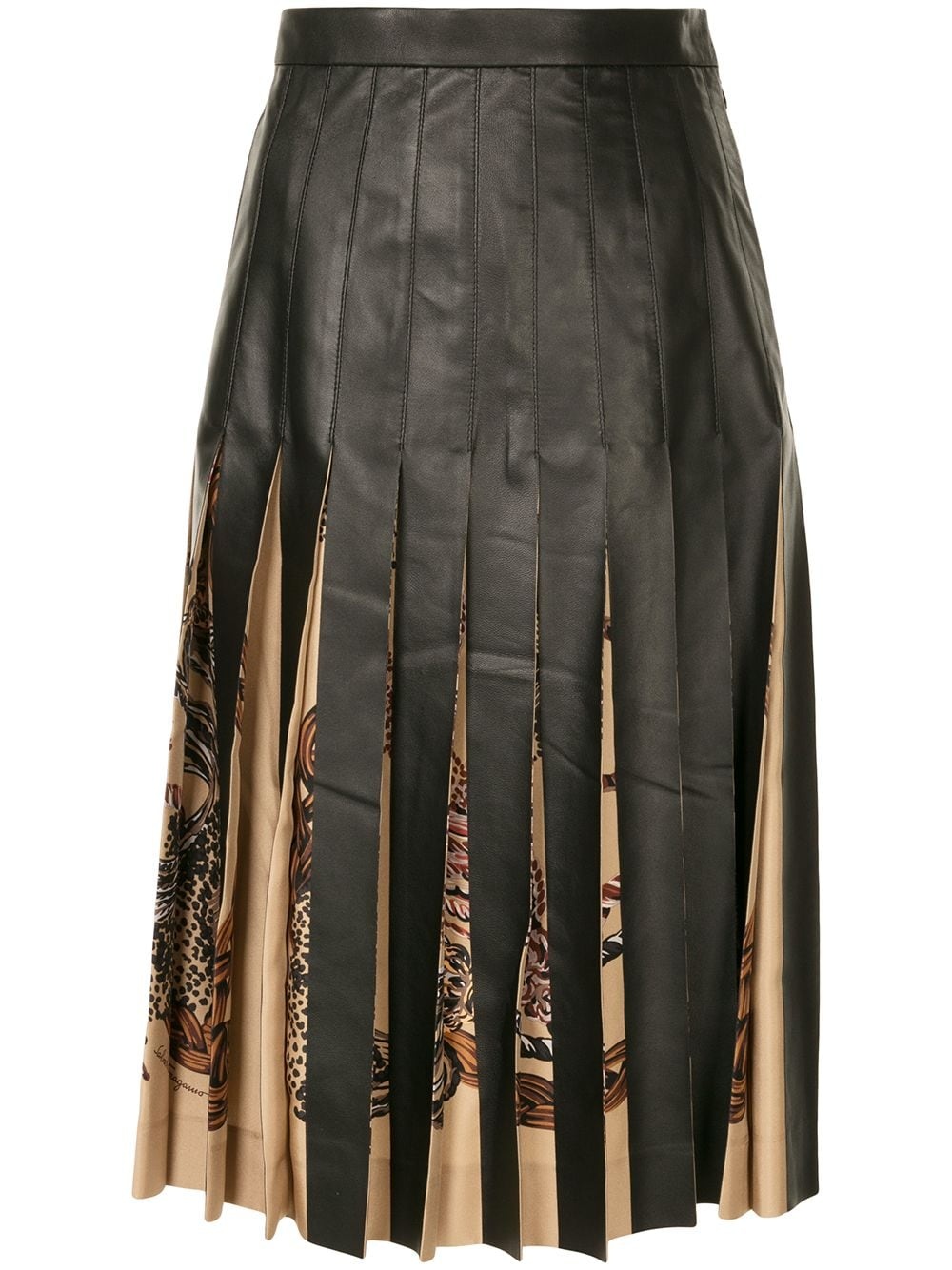 rope print detail pleated skirt - 1