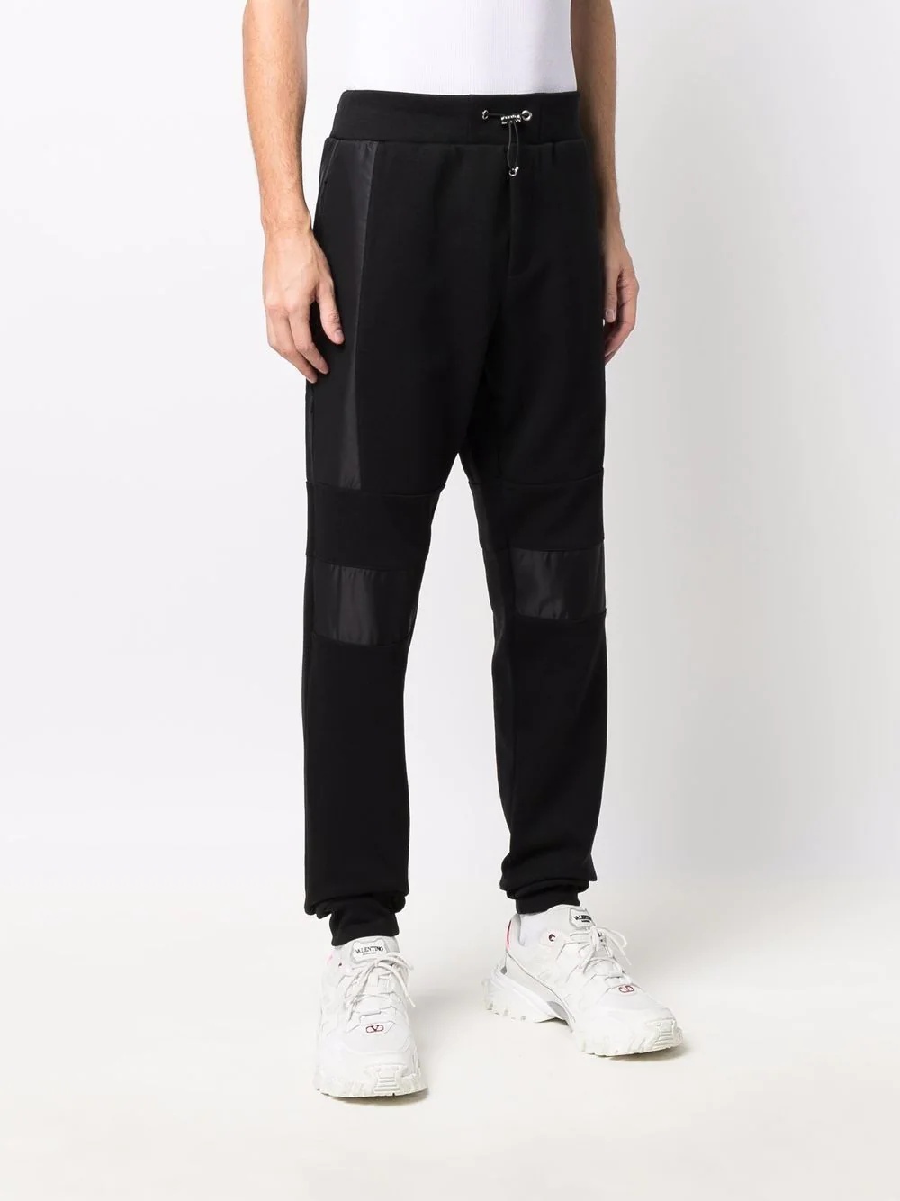 drawstring-waist cotton track trousers - 3