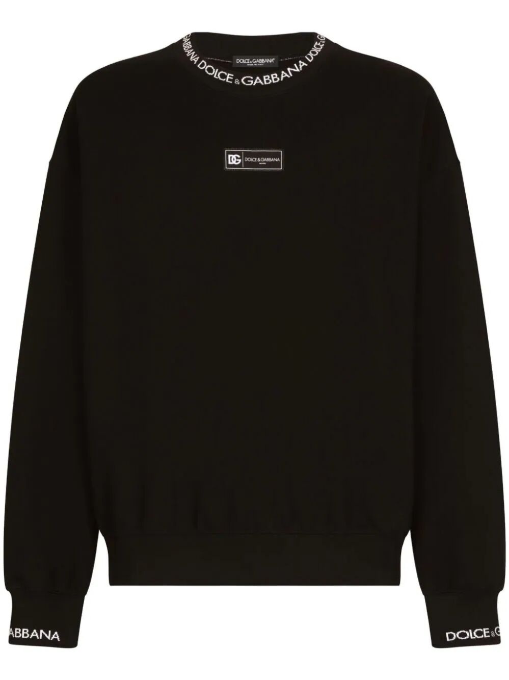Round-neck sweatshirt with dolce&gabbana logo - 1