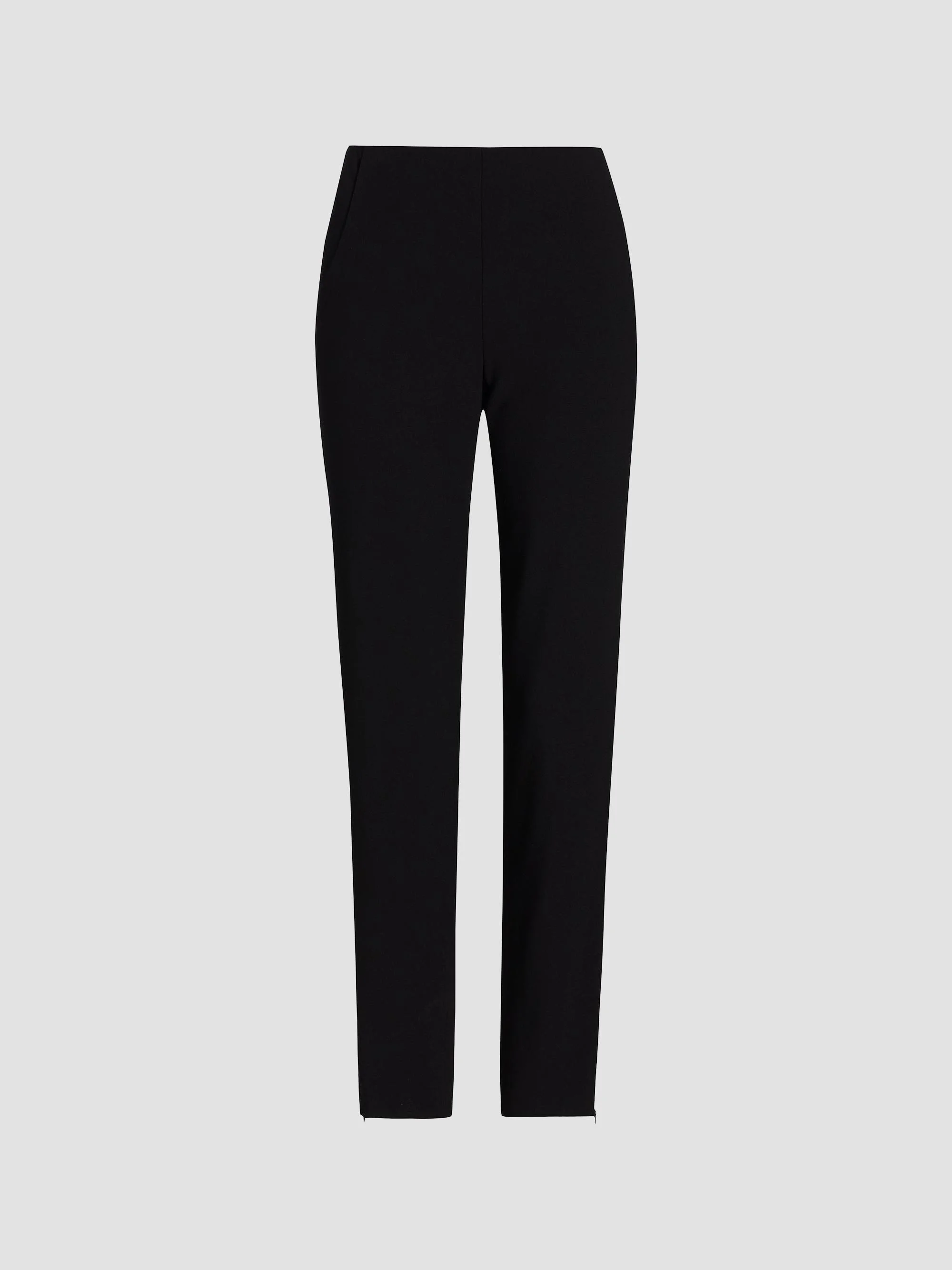 Women's Essentials Wool Slim-Fit Trousers - Black - 1