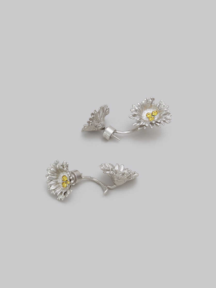 METAL DAISY EARRINGS WITH CRYSTALS - 4