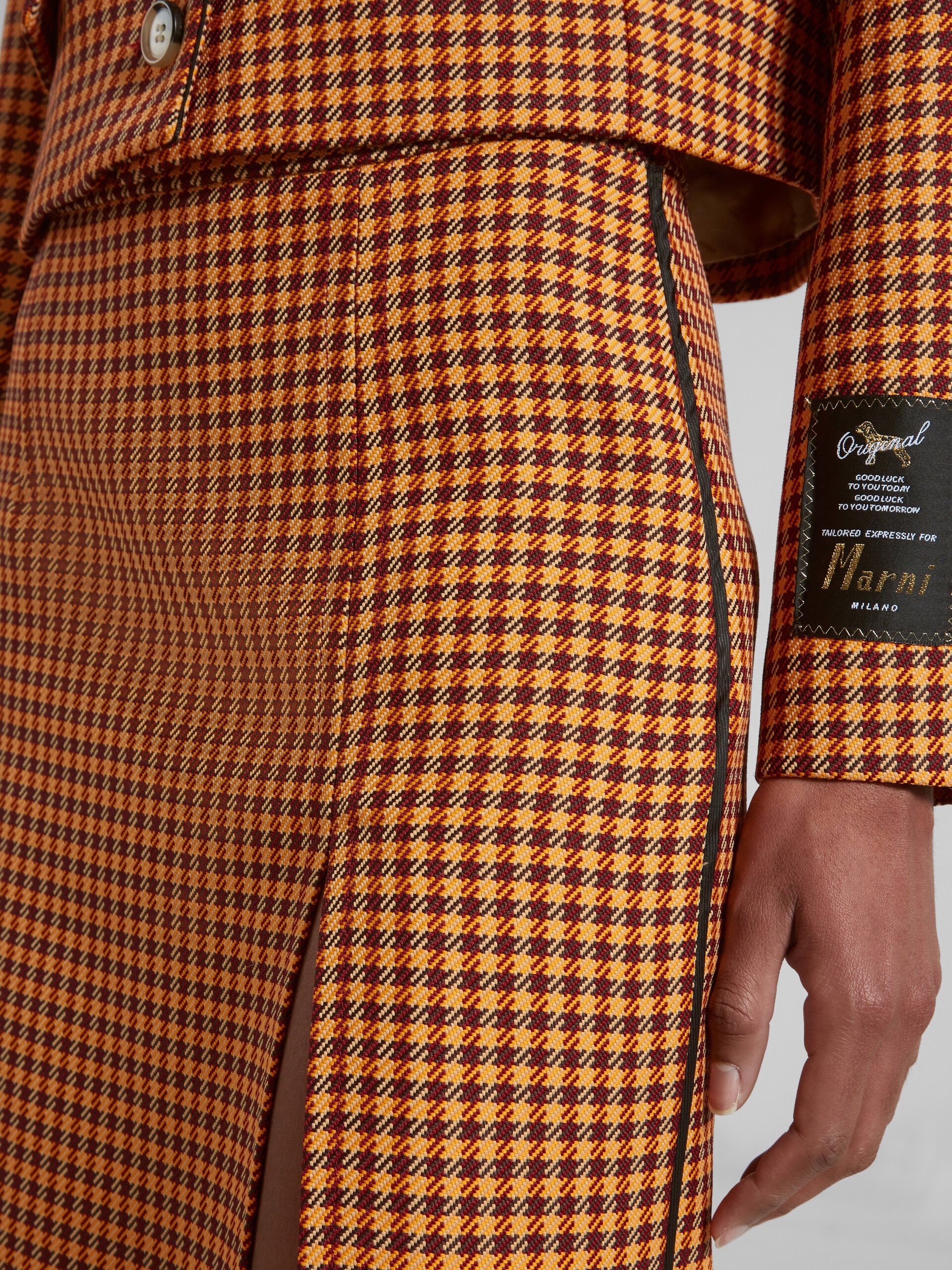 ORANGE AND BURGUNDY CHECKED SKIRT - 4