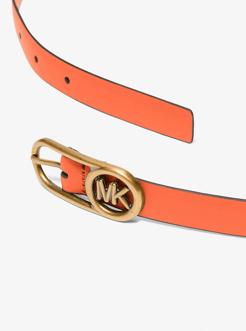 MICHAEL KORS Logo Buckle Leather Belt outlook