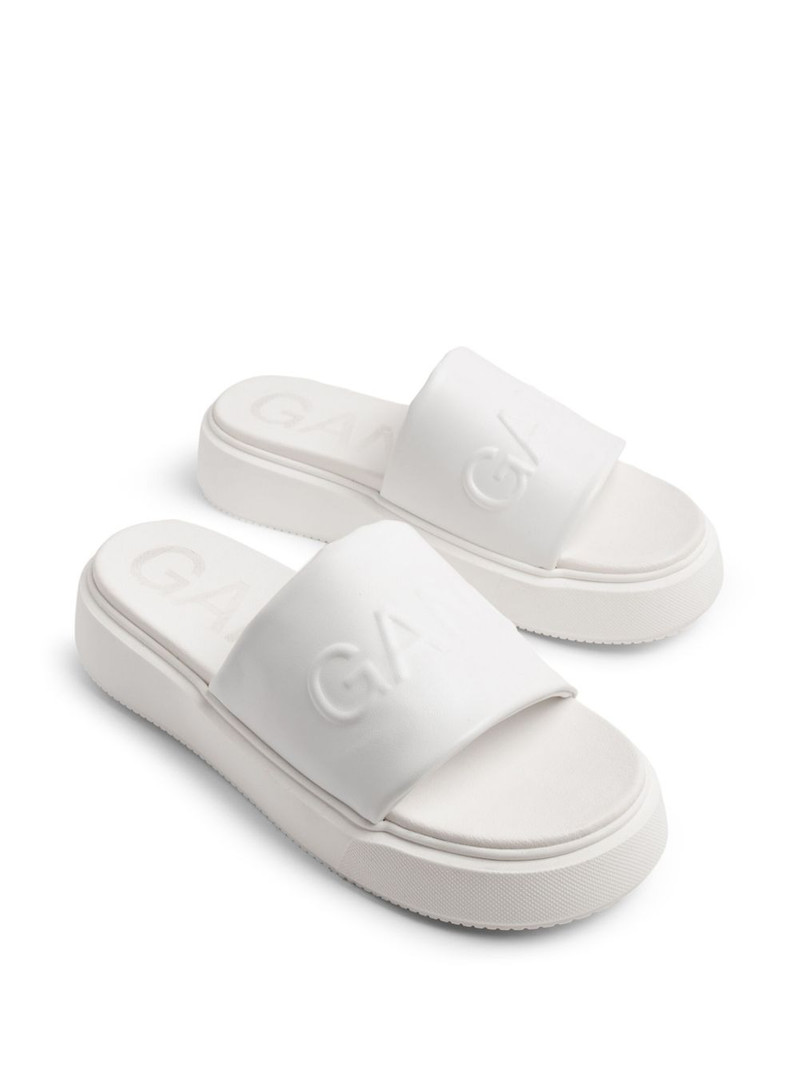 GANNI Vegea™ logo-embossed slides outlook