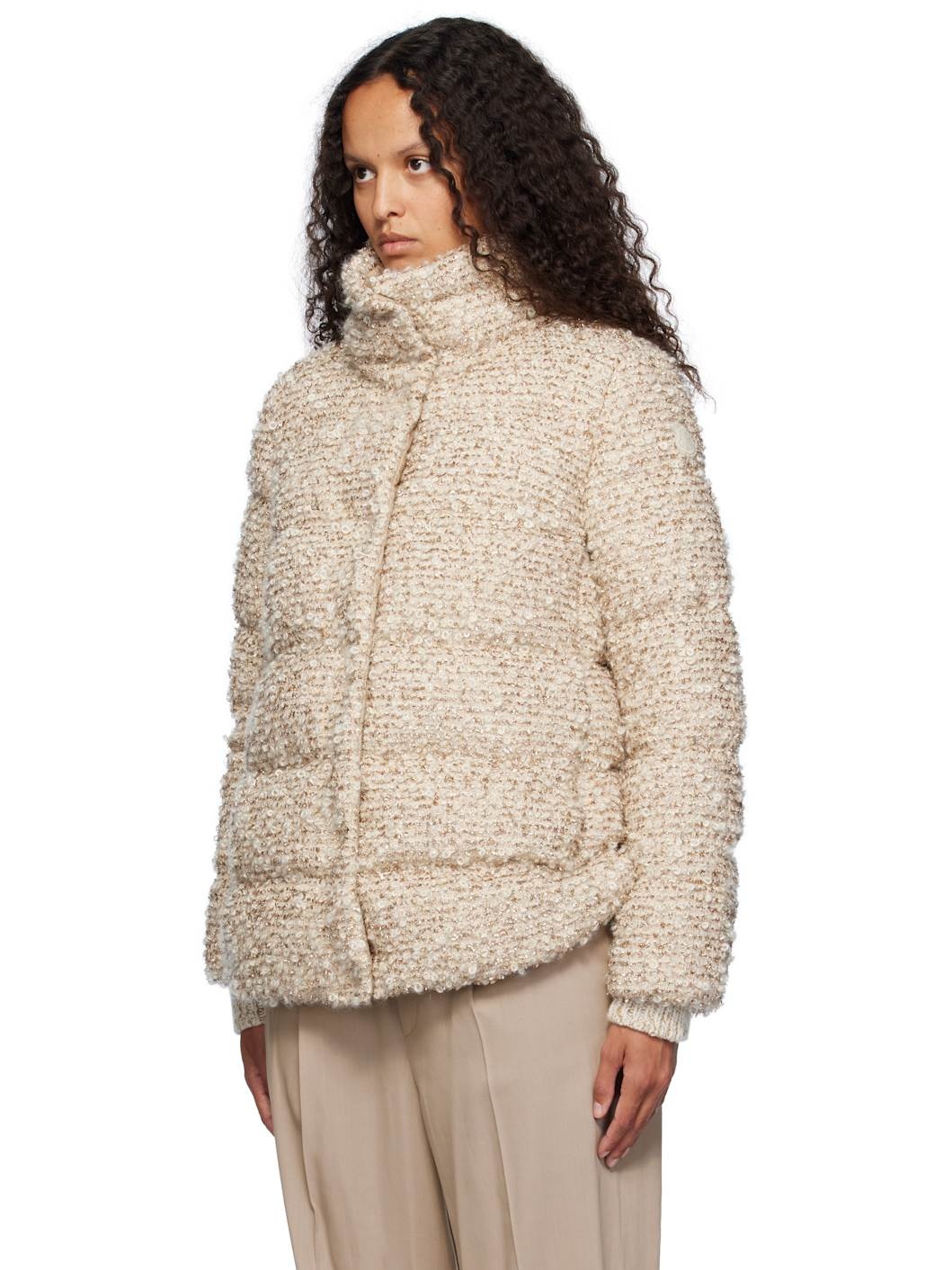 Beige Cochevisse Mohair & Wool Short Down Jacket - 4