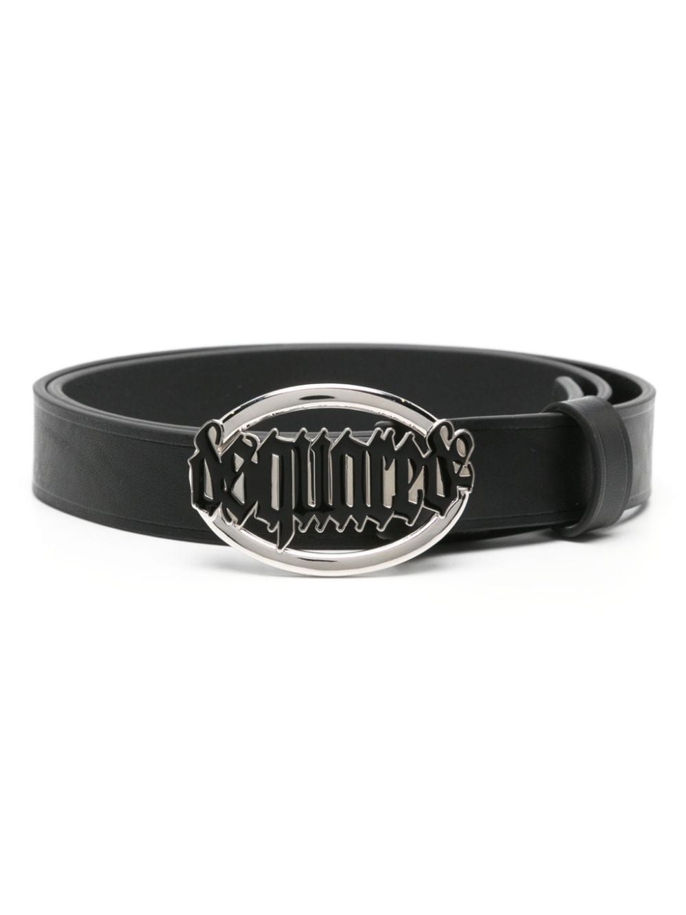 Gothic logo-buckle leather belt - 1
