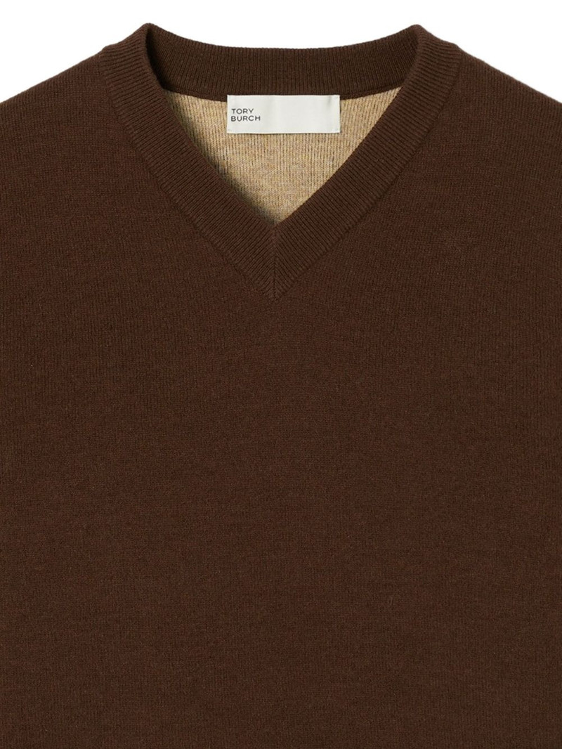 TORY BURCH V-neck wool-cashmere blend sweater outlook